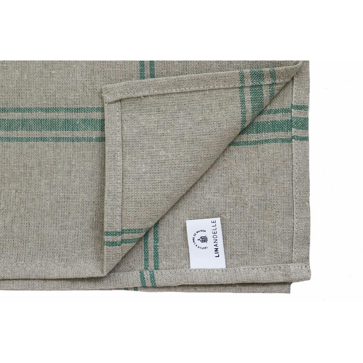 TORCHONS PAR 6 NORMANDIE - NORMANDIE : Lot de 6 torchons de cuisine pur Lin vert 50x75