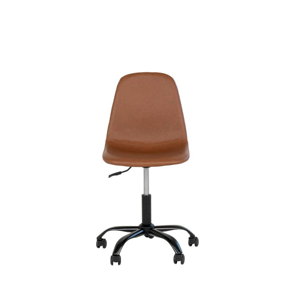 STOCKHOLM - Chaise de bureau à roulettes en simili marron