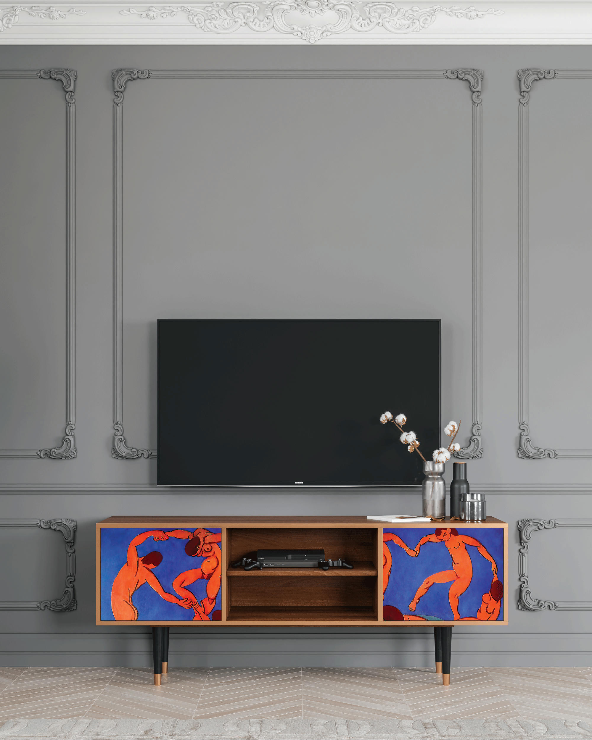 THE DANCE BY HENRI MATISSE - Meuble TV  multicolore 2 portes L 170 cm