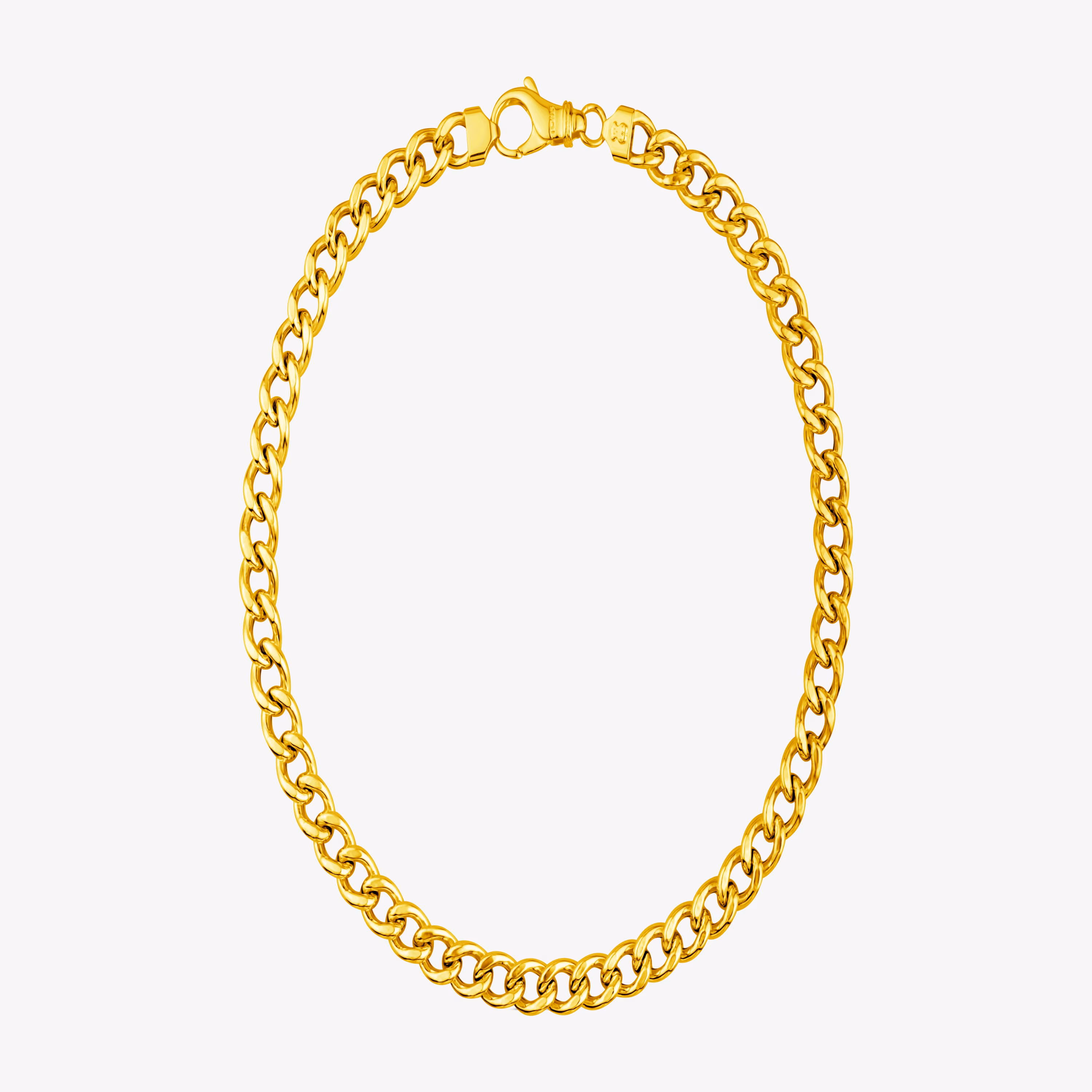 Gargantilla barbada con baño de oro 18 kt sobre plata, 45 cm Chain