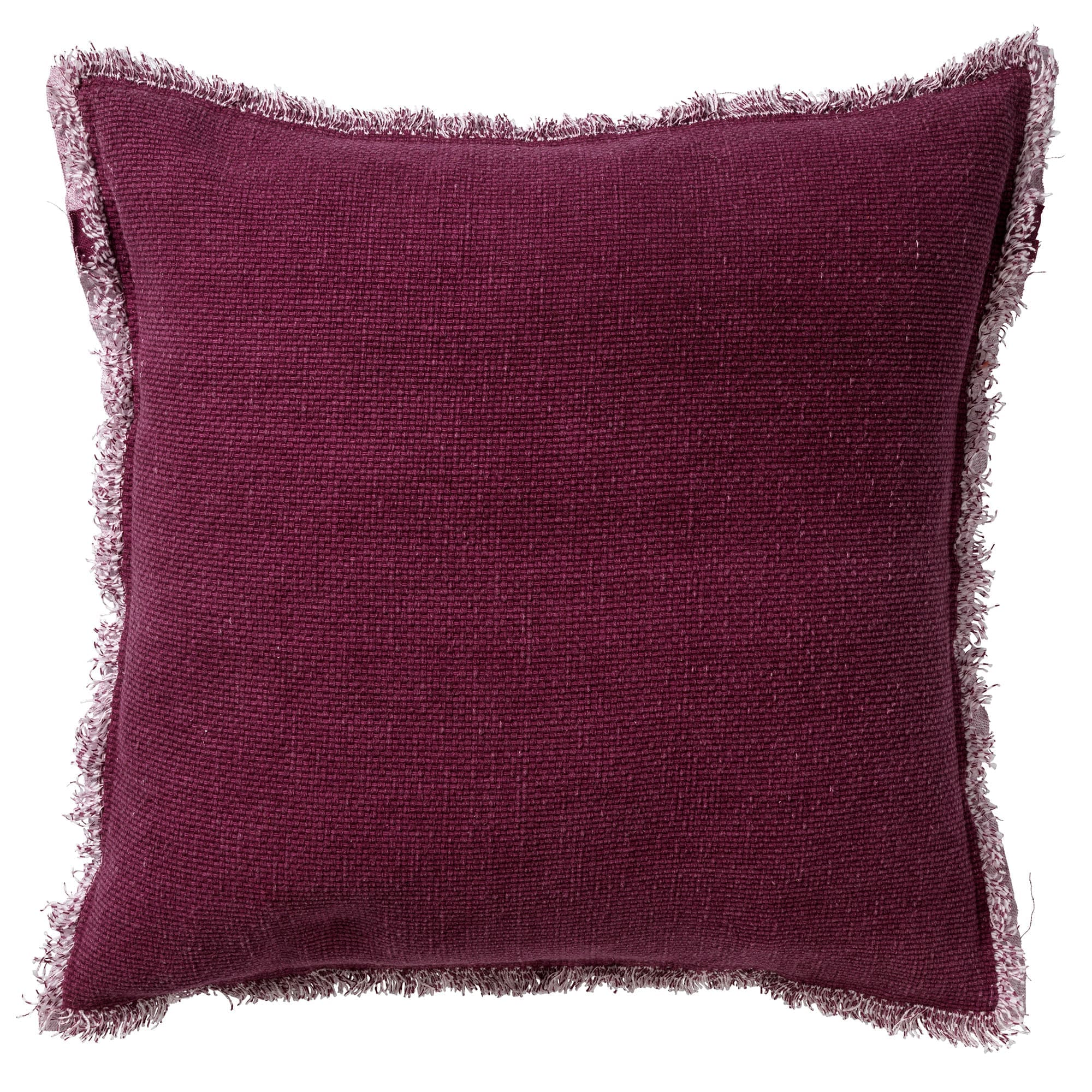 BURTO - Kussenhoes 60x60 cm - gewassen katoen - Red Plum - donkerroze