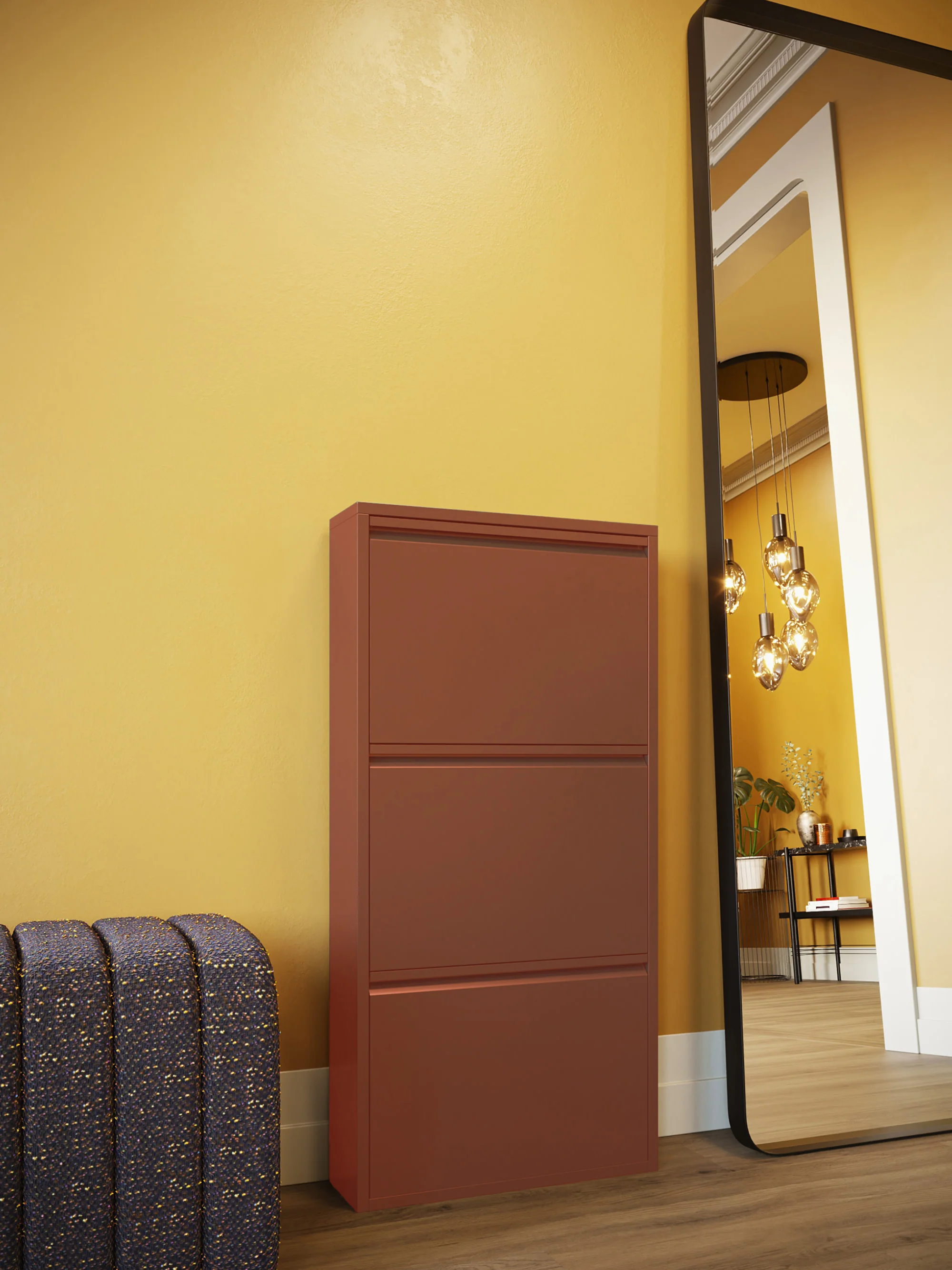 Wand-Schuhschrank Caruso mit Klappfächern