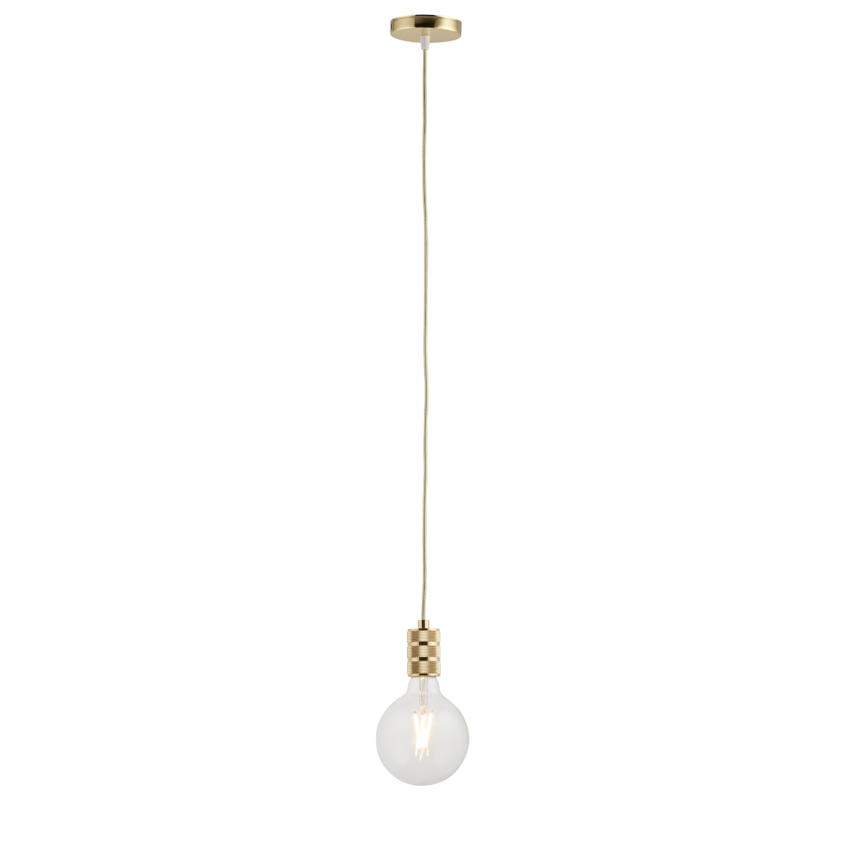 Lighto | Pendel Goud | Inclusief Lichtbron Helder | Retro | 1.5m Snoer | Met Plafondkap