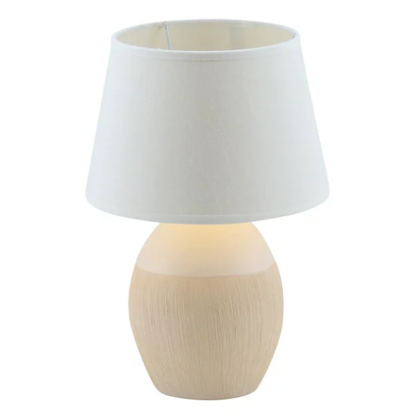 Lampe de table TALIA 31cm ceramique beige blanc douille E14 salle a manger salon entree bureau moderne
