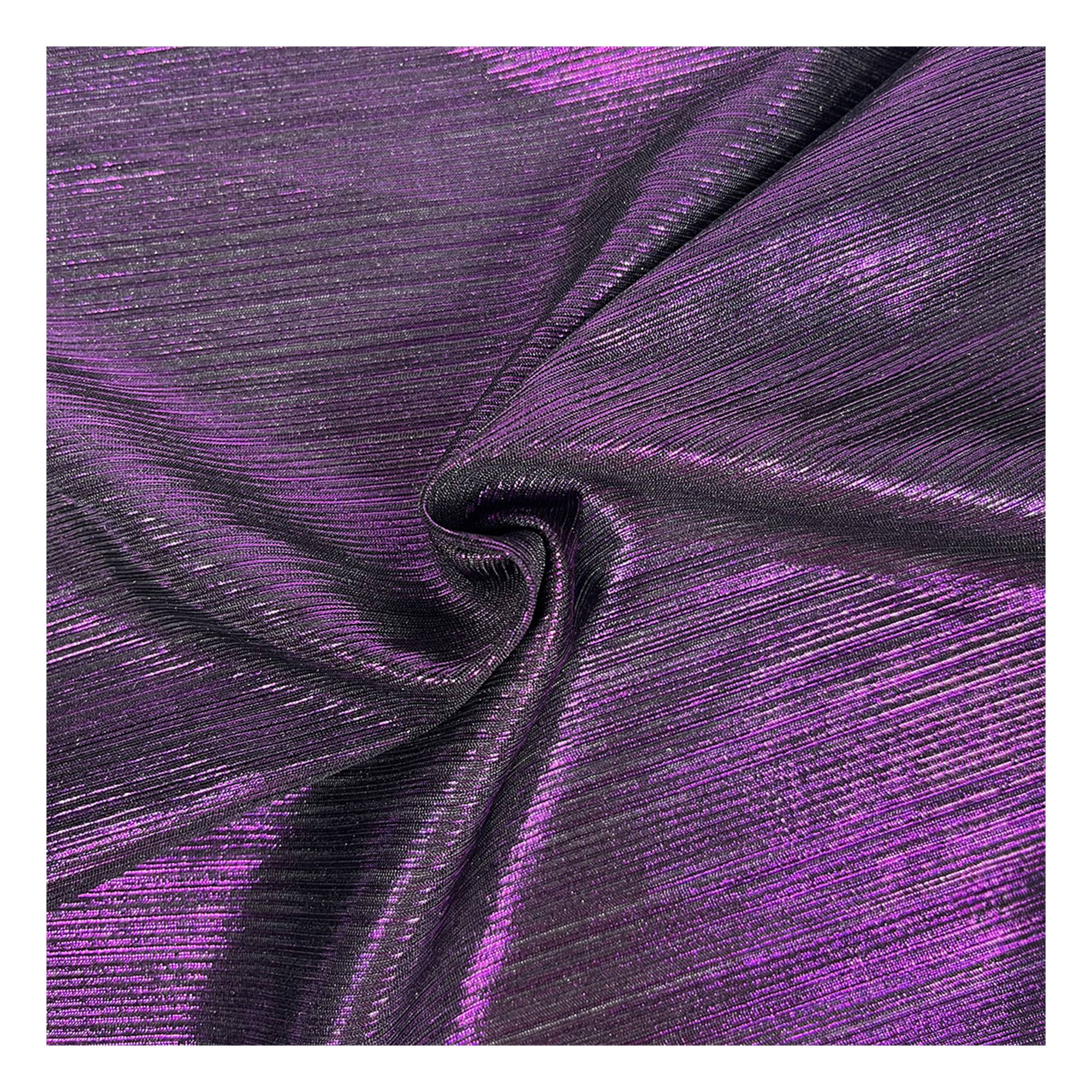 Purple Crinkle Foil Fabric?by the Metre