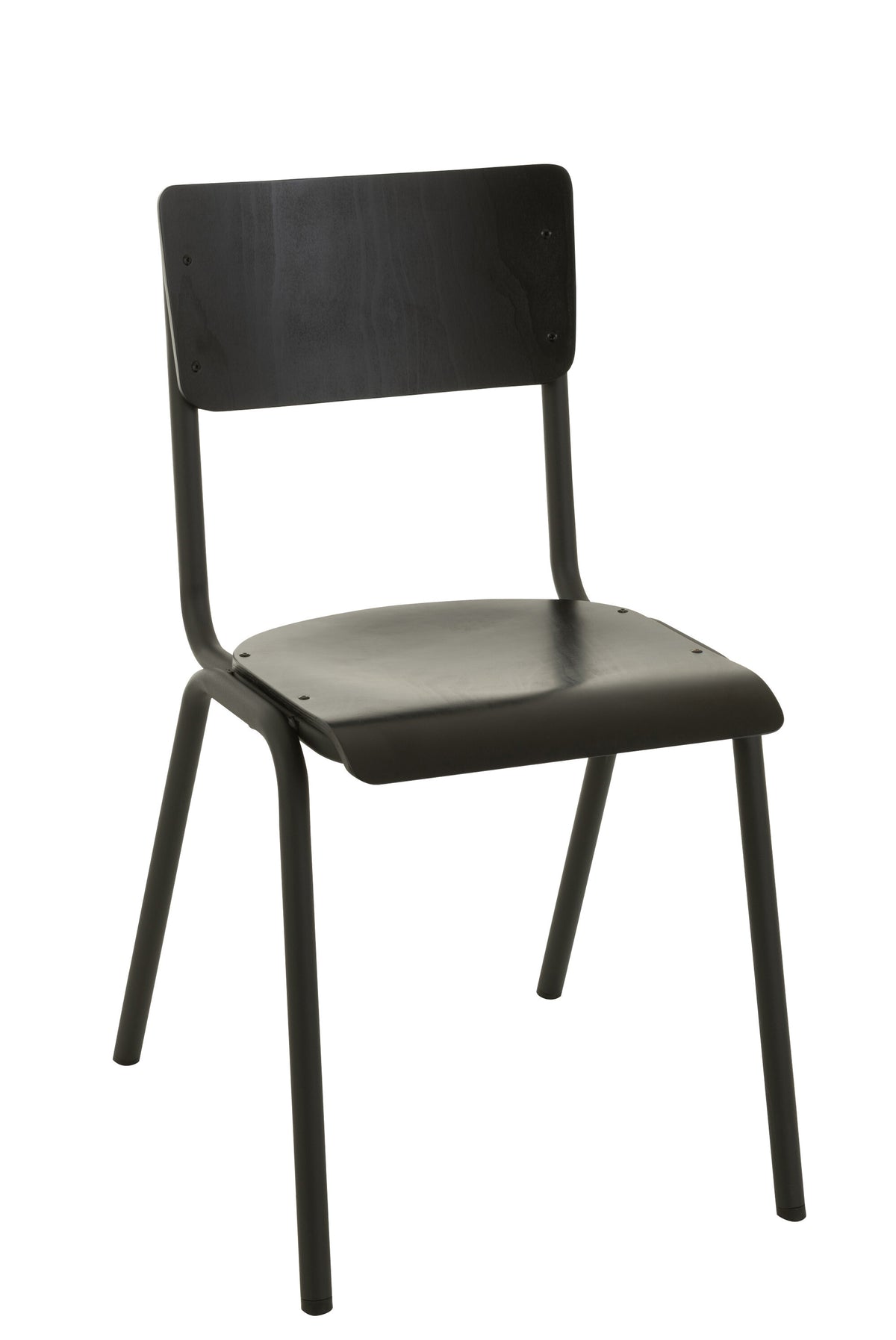 J-Line stoel - hout/metaal - zwart