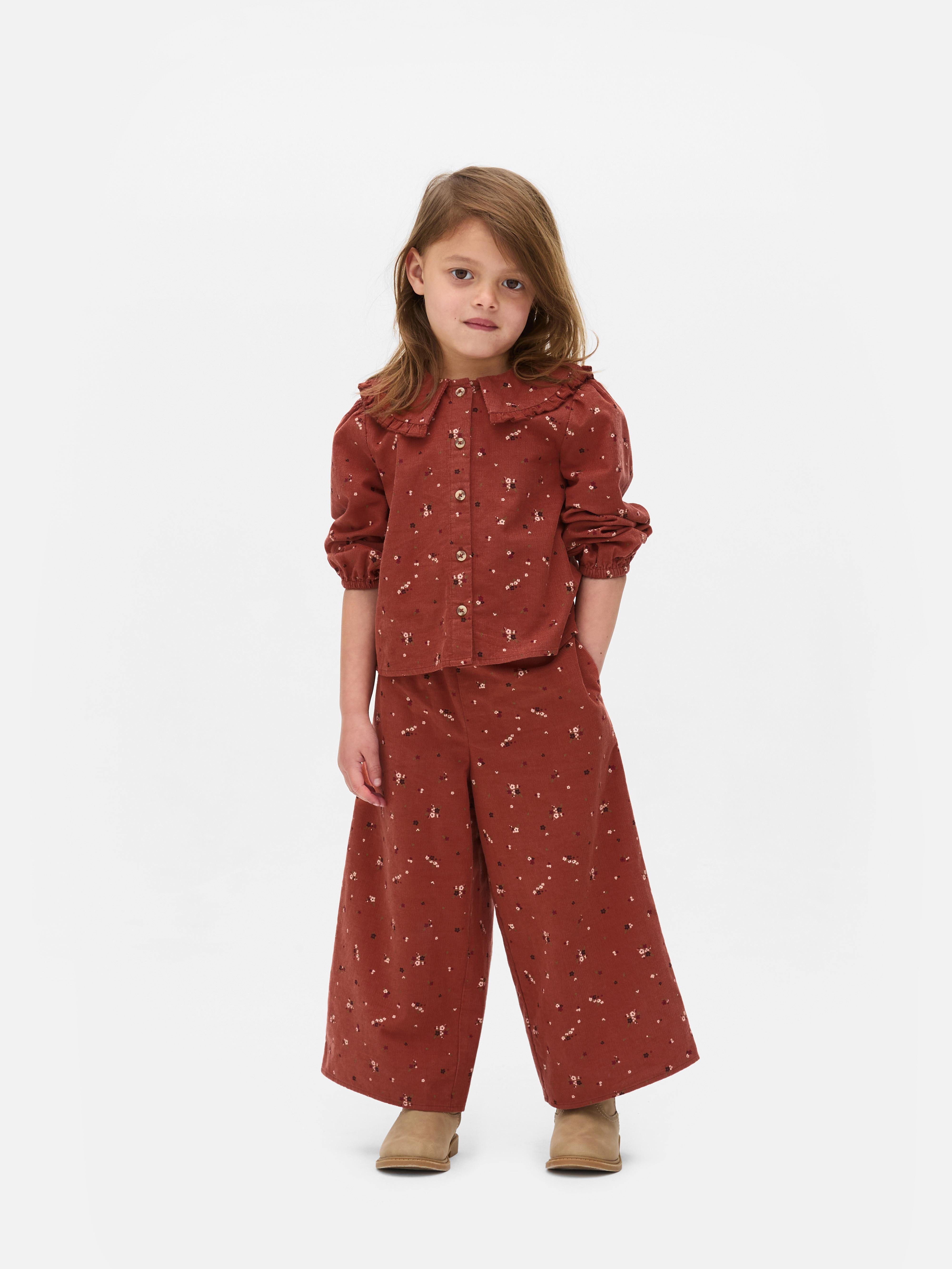 1.5-8yrs | The Edit Floral Corduroy Blouse and Pants Set