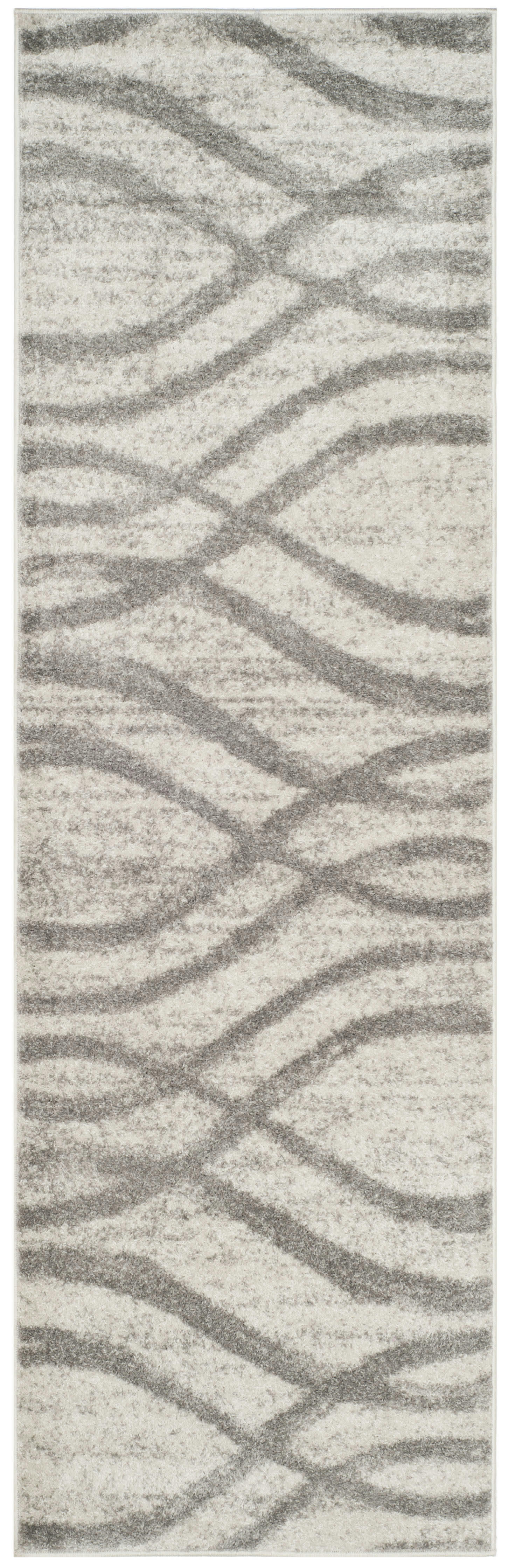 ADIRONDACK - Tapis de salon interieur en crème & gris, 76 x 244 cm