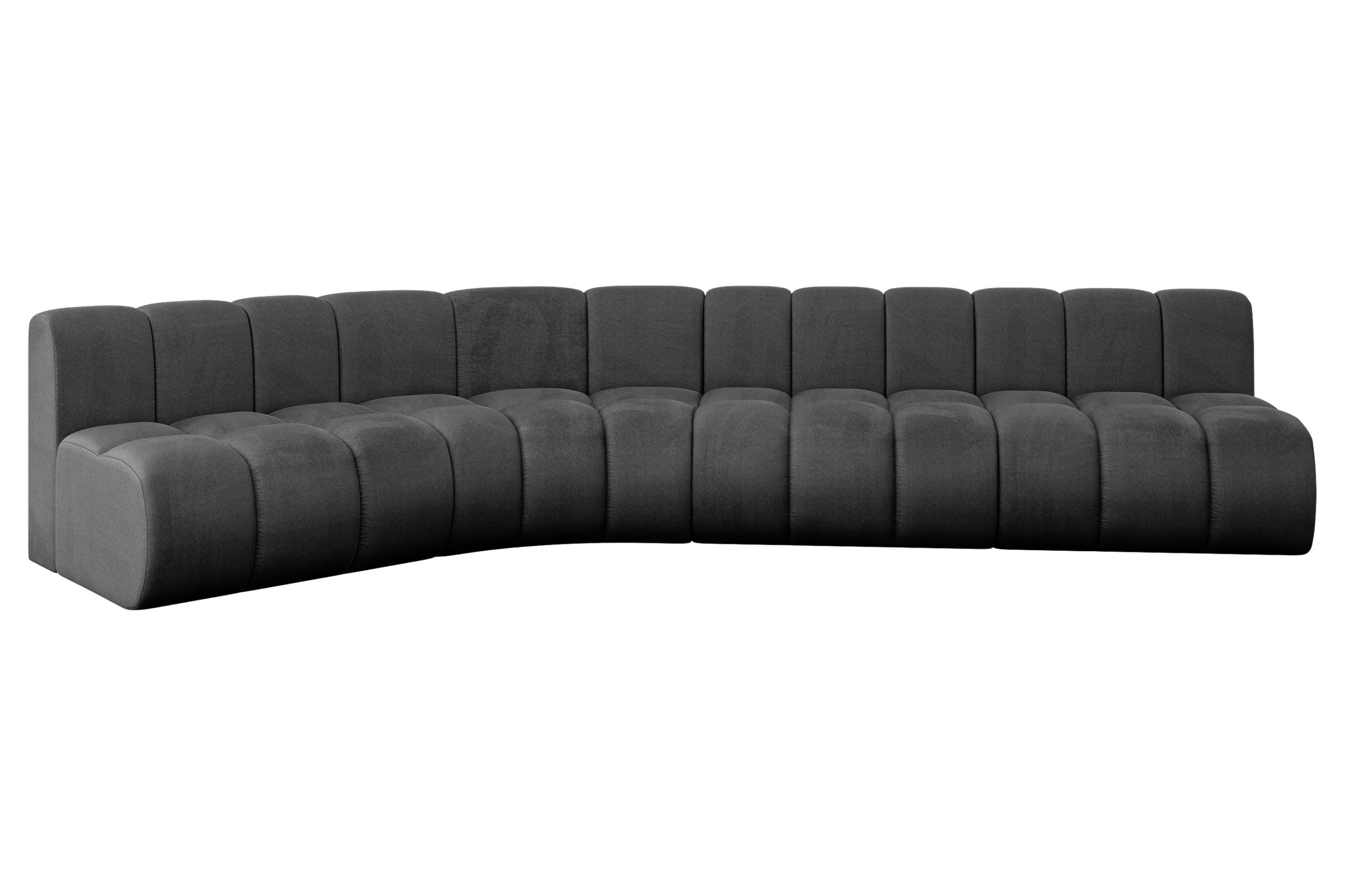 Narożnik lewostronny modułowy Montra-L2 - 381x174x70 cm Czarny