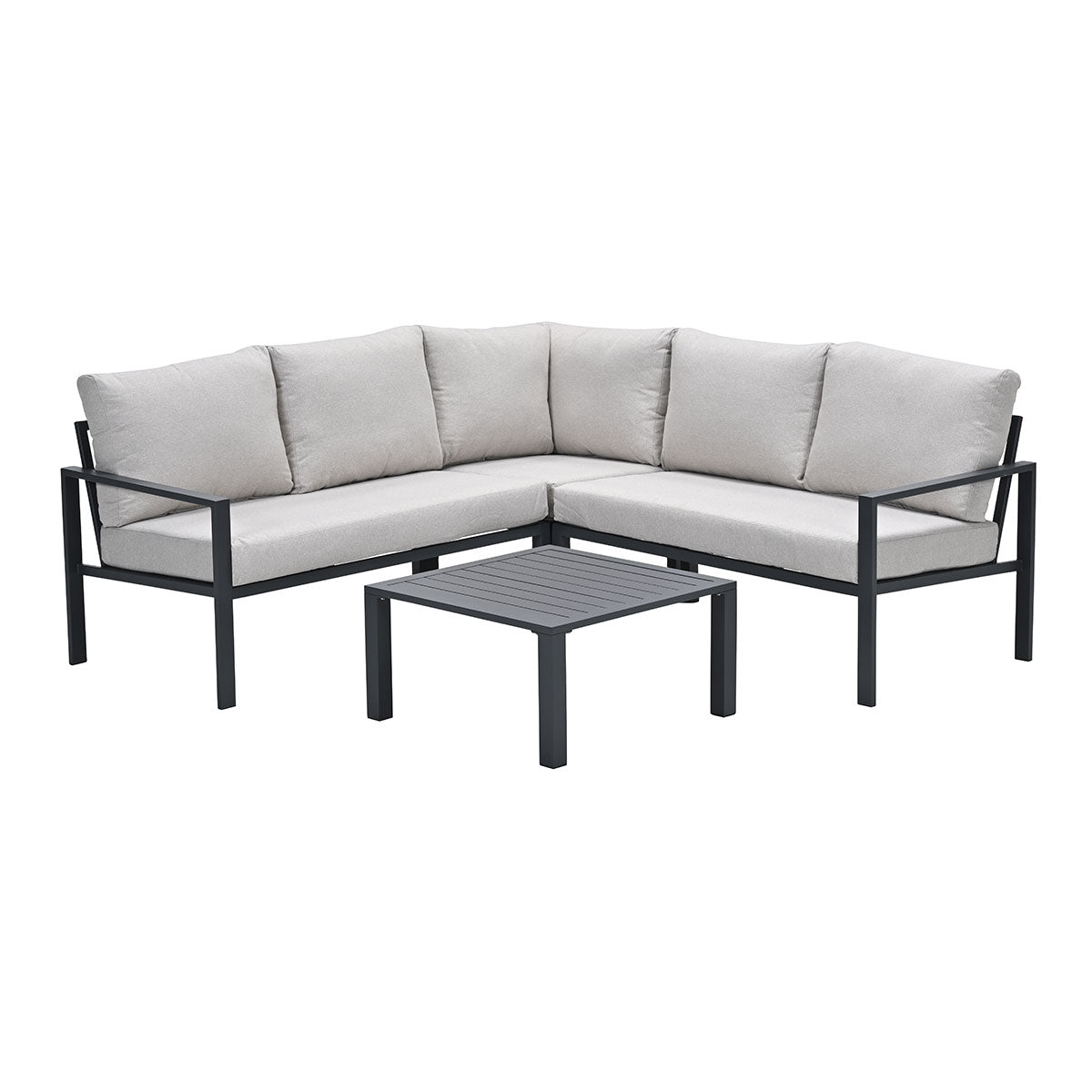 Garden Impressions loungeset hoek Durban donker grijs 4-delig