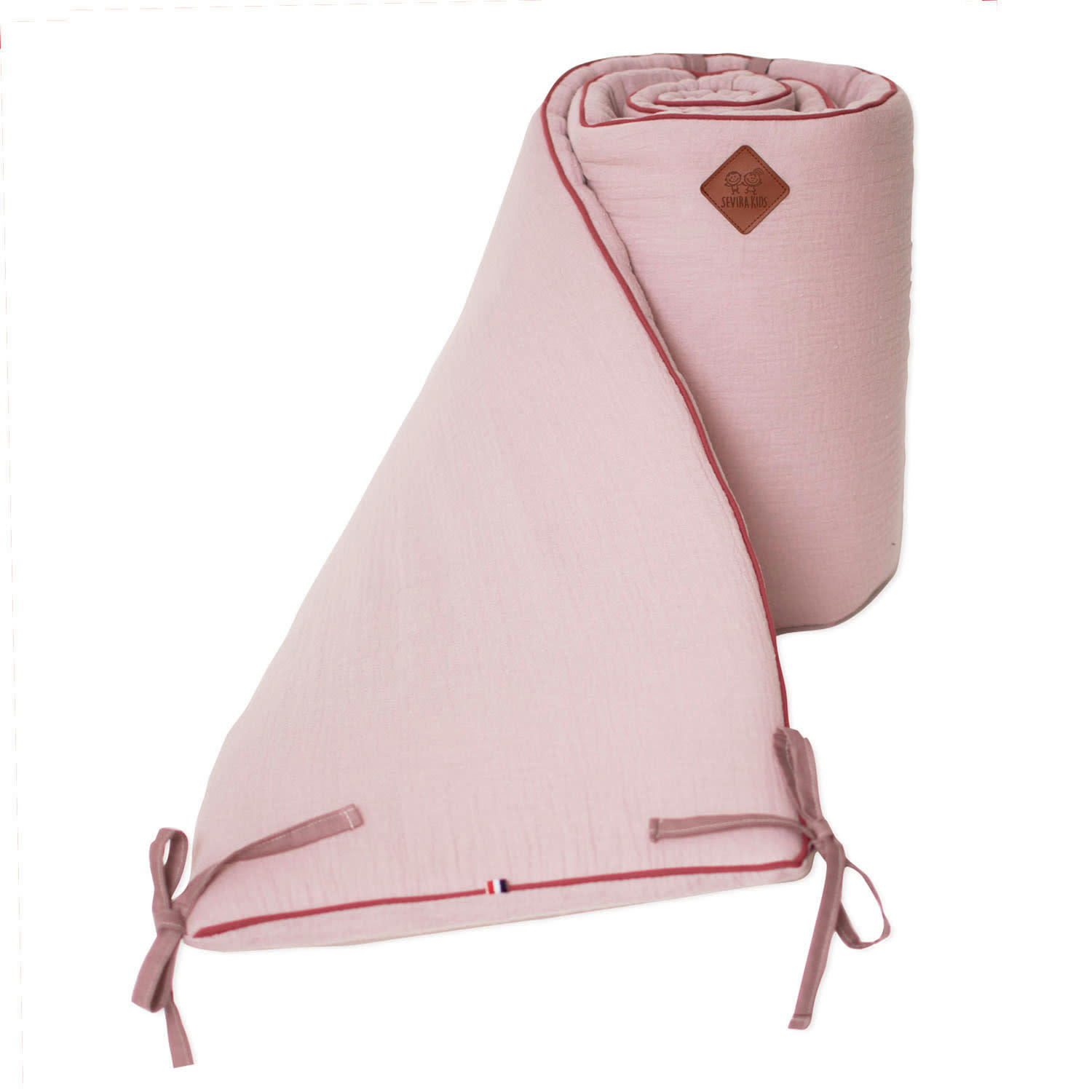 JEANNE - Tour de lit universel  gaze de coton  Rose