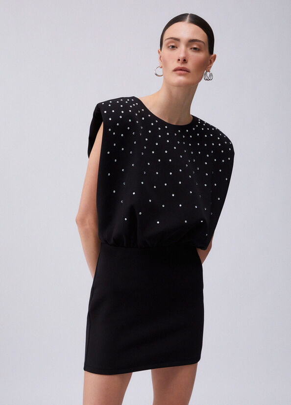 Abito corto con strass