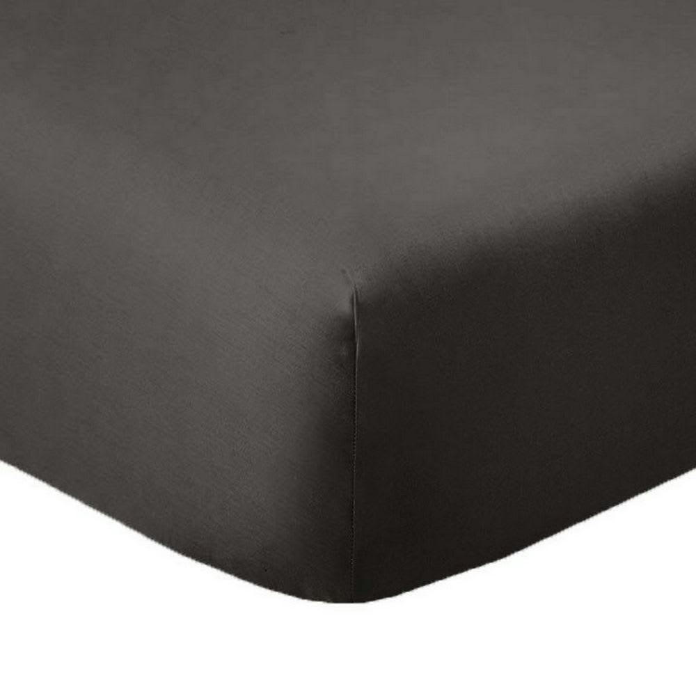 - 2 draps housse 2 places coton gris foncé 80x200 cm