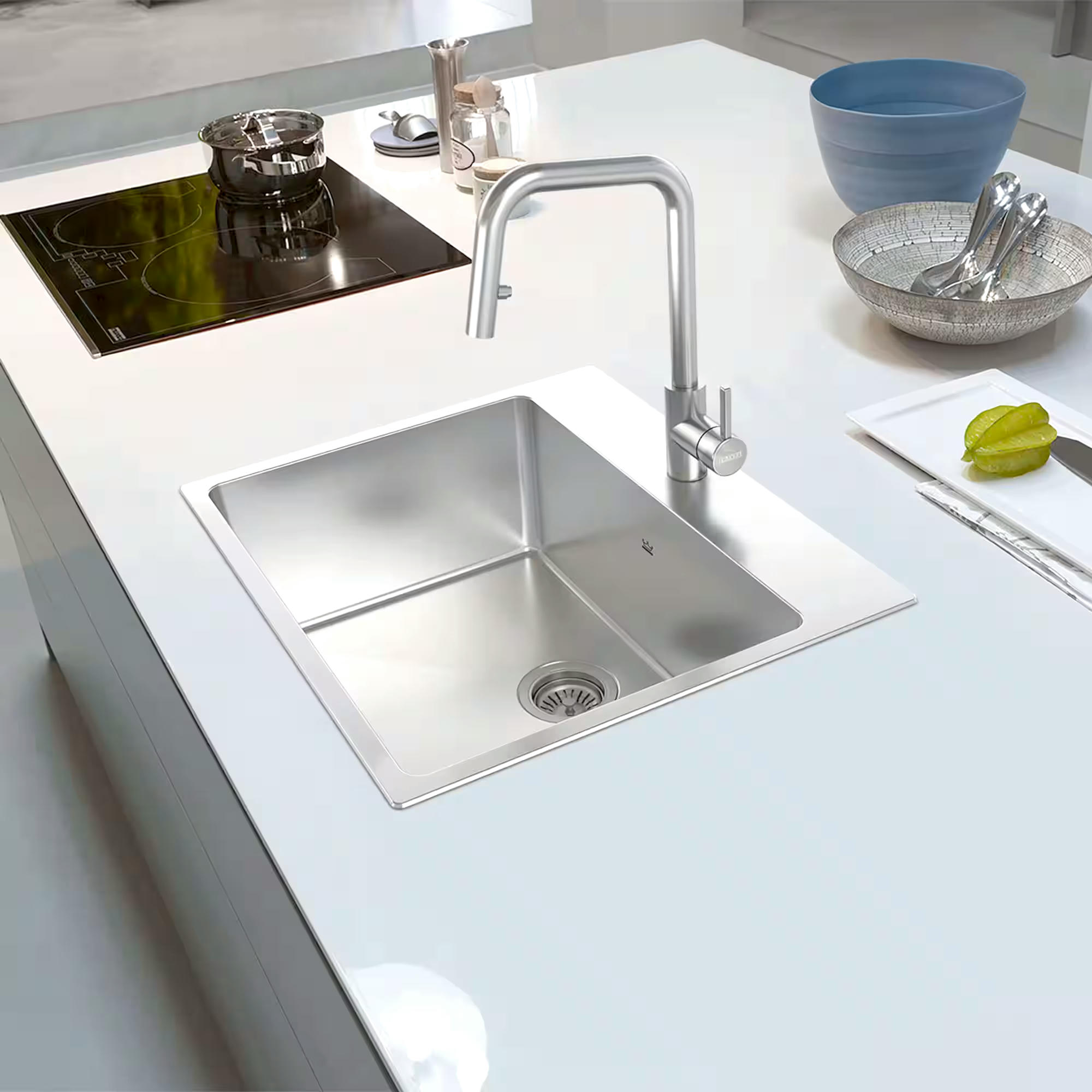 Kindred Brookmore Drop In Single Bowl 1-Hole Kitchen Sink, 25-in x 22-in x 9-in, Stainless Steel