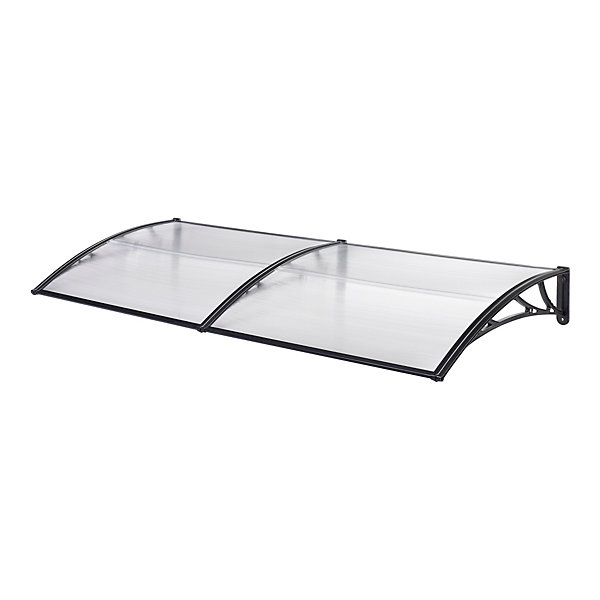 Auvent de Porte d'Entrée Mellerud 300 x 100 cm Noir Transparent en.casa