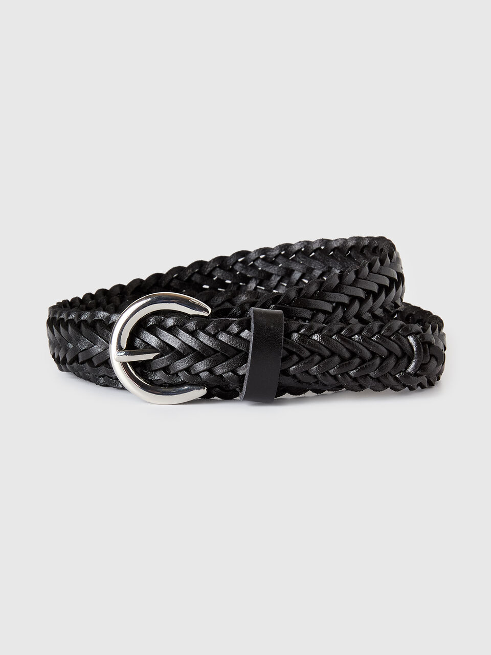 Braided leather belt