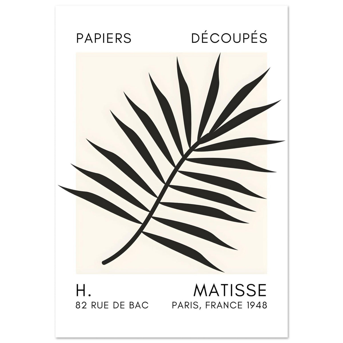 Artfulprints Poster Matisse – Floral reef black  - 70x100 cm - Zwart