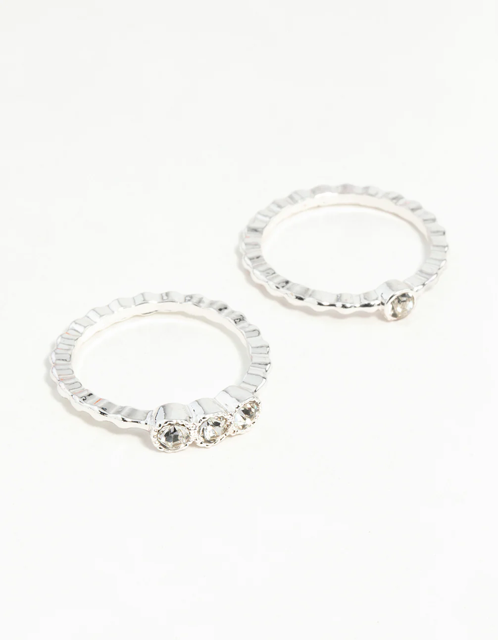 Silver Dotted Ring Stack