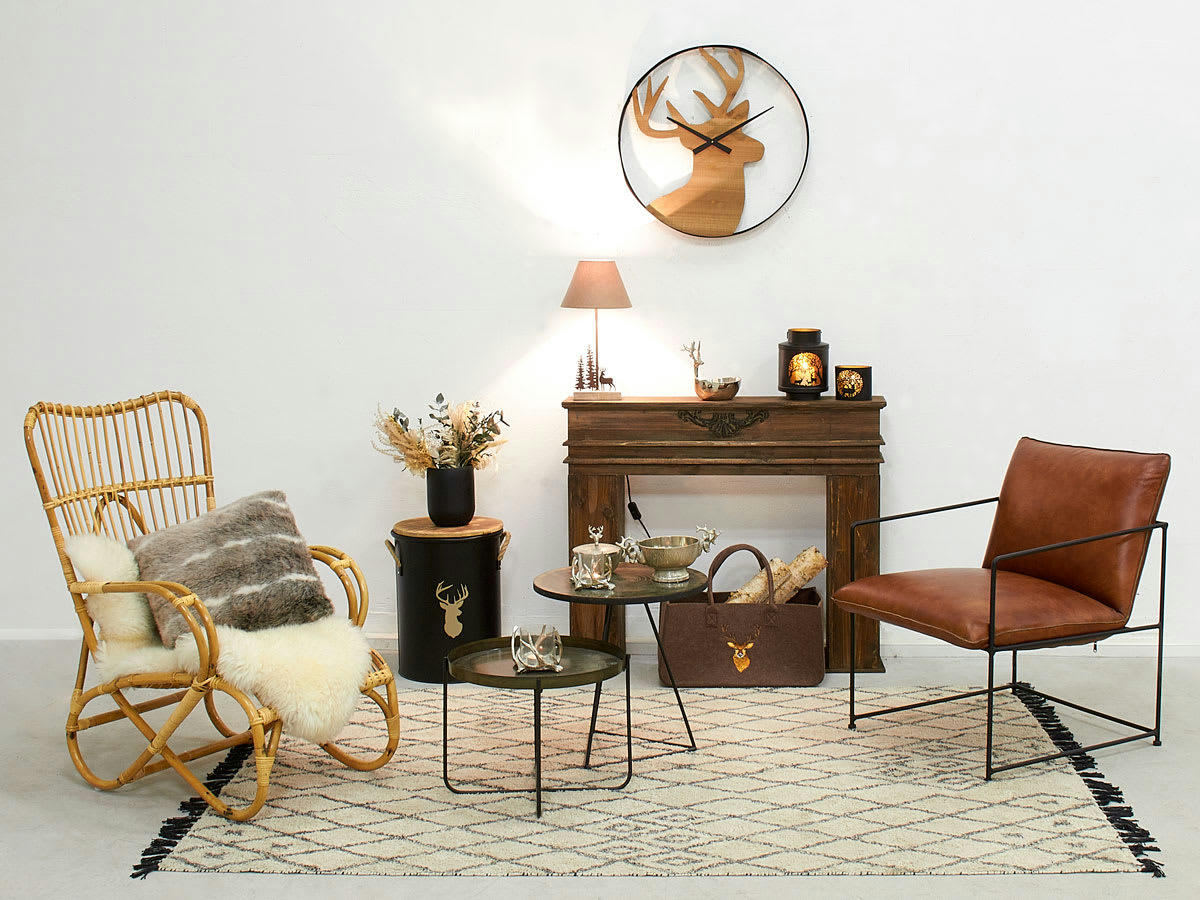 - Sac à bûches en feutrine 50 x 25 cm marron