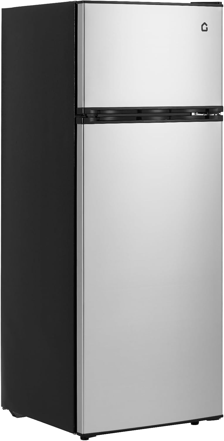 Garvee 7.5 Cu. Ft. Compact Refrigerator | Two Door Mini Fridge with Energy-Efficient & Quiet Operation | for Dorm, Office, Bedroom, Kitchen, Bar Use​ with Adjustable Shelves