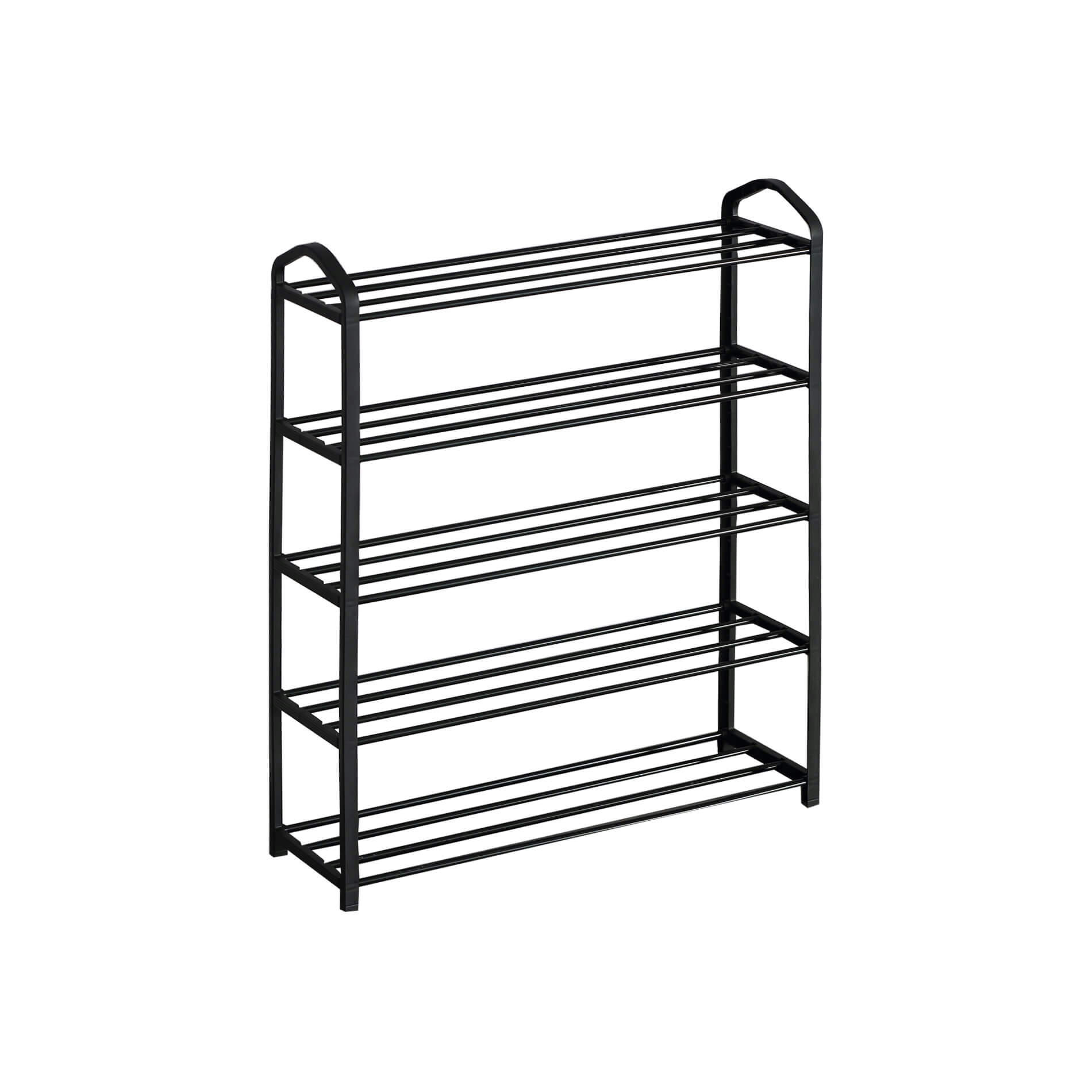 - Etagère à chaussures avec 5 niveaux en métal noir