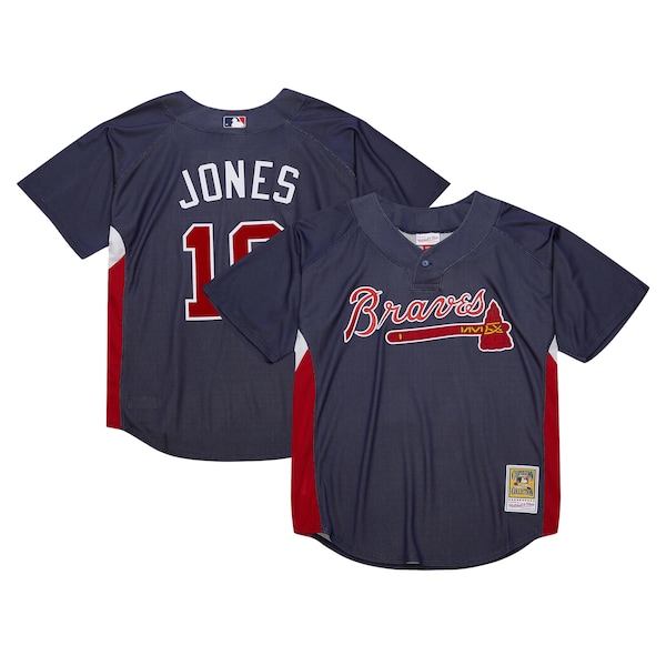 Chipper Jones Atlanta Braves Cooperstown Collection 2007 Batting Practice Jersey - Navy