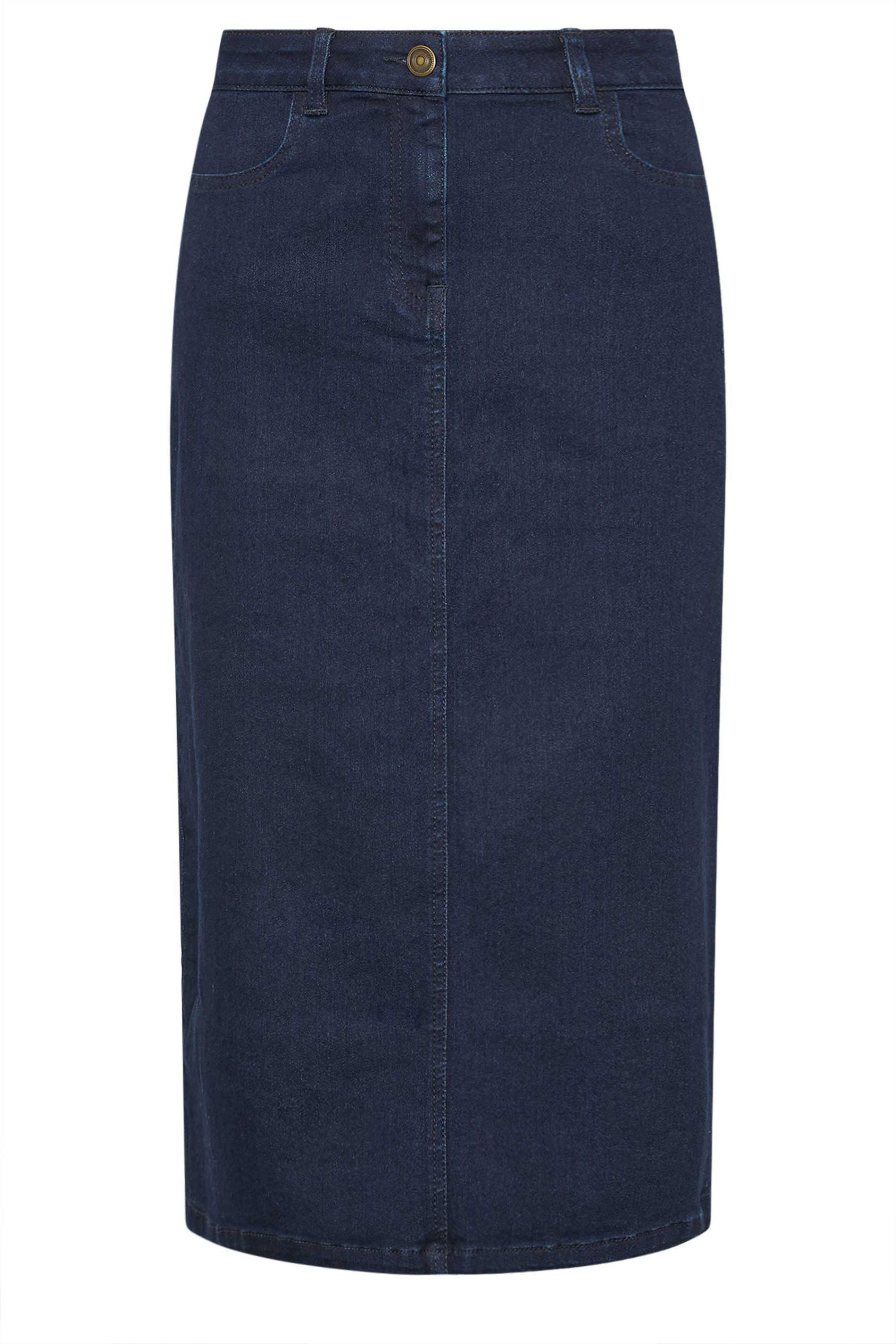 M&Co Petite Midi Denim Skirt