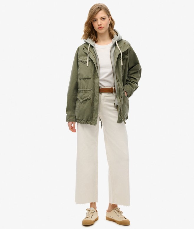 Jersey Hooded Military Jacket