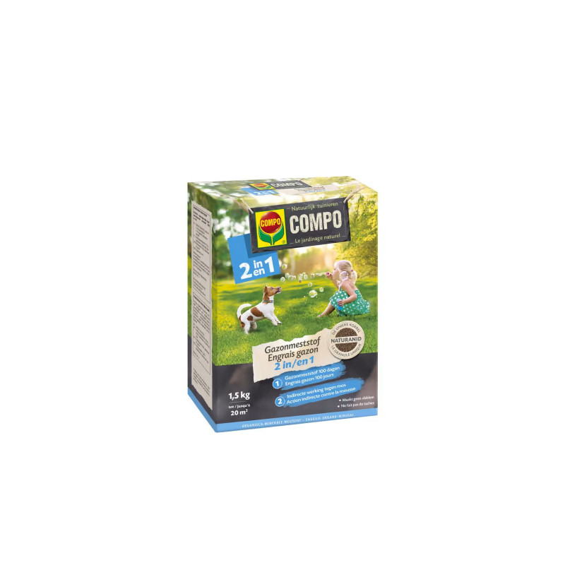 Engrais pour gazon 2-en-1 1,5 kg COMPO