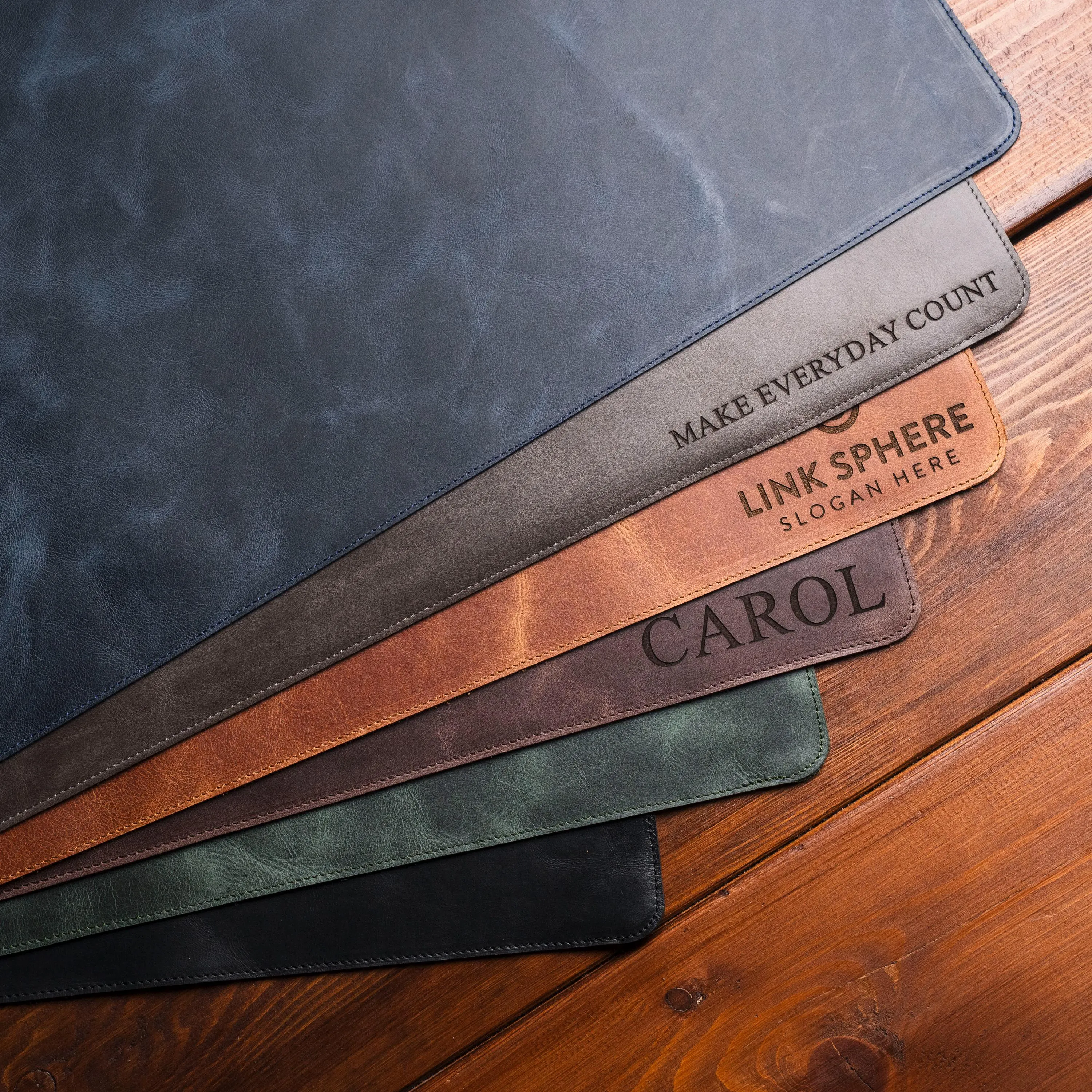 Personalized Leather Desk Mat, Custom Mouse Pad, Engraved Leather Mousepad, Minimalist Office Décor, Gift for Coworker