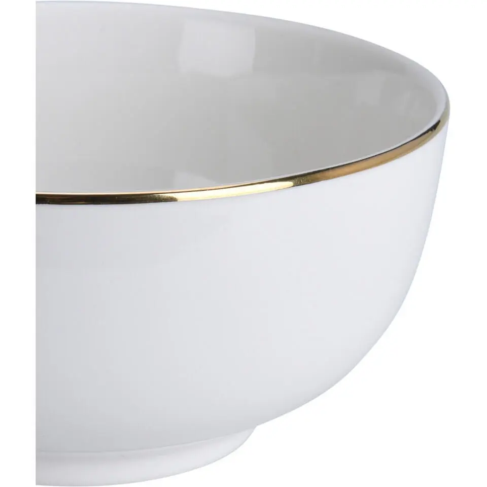 Kommetje/serveer schaaltje - wit/goud - D14 x 7 cm - porselein
