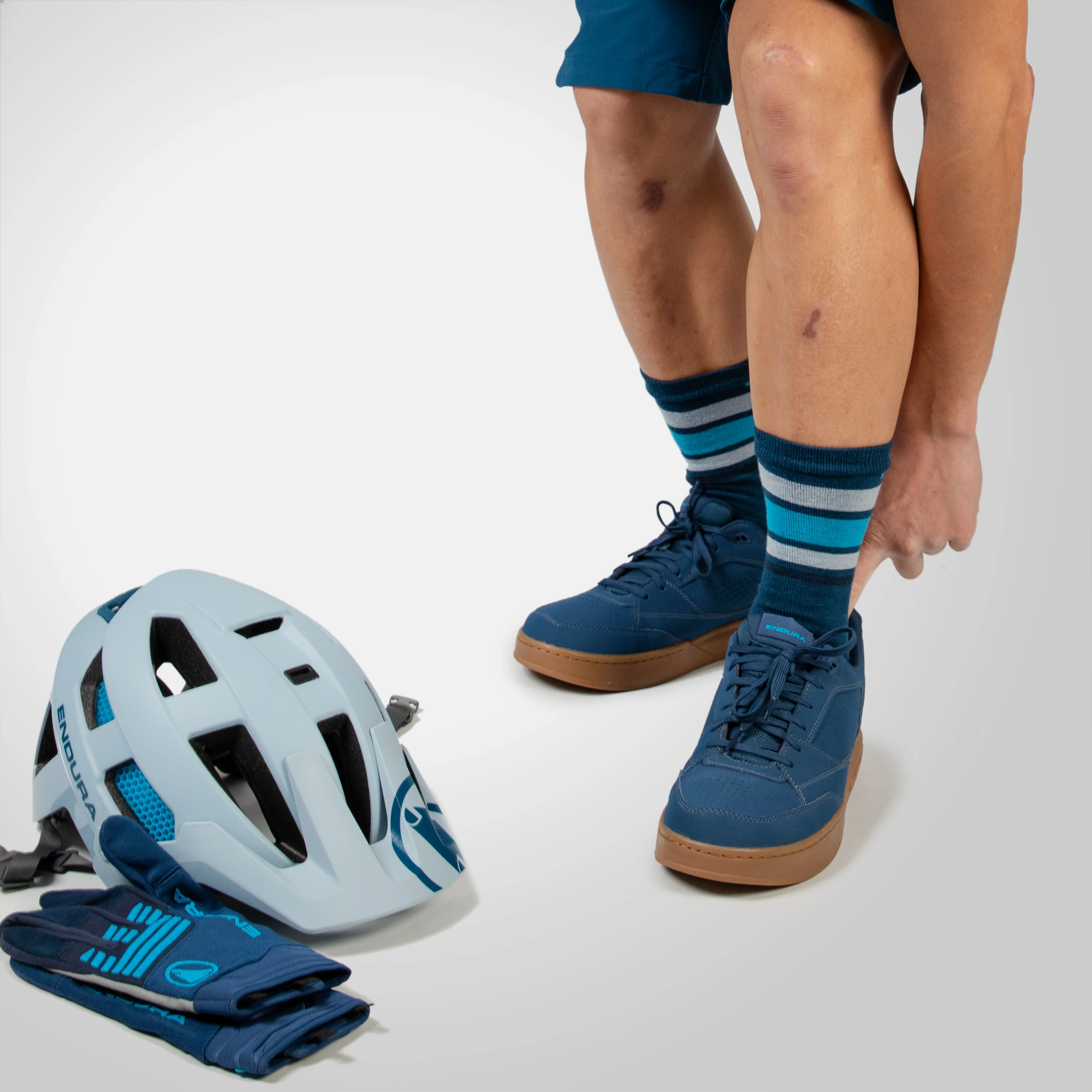BaaBaa Merino Stripe Socks - Blueberry