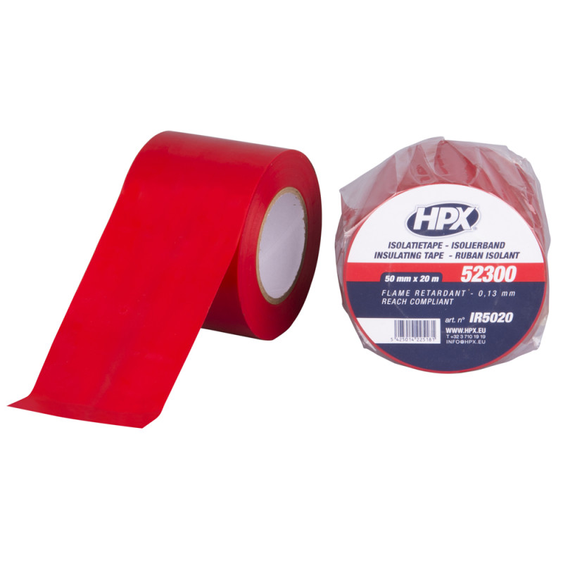 Ruban d'isolation électrique PVC Rouge 20 m HPX