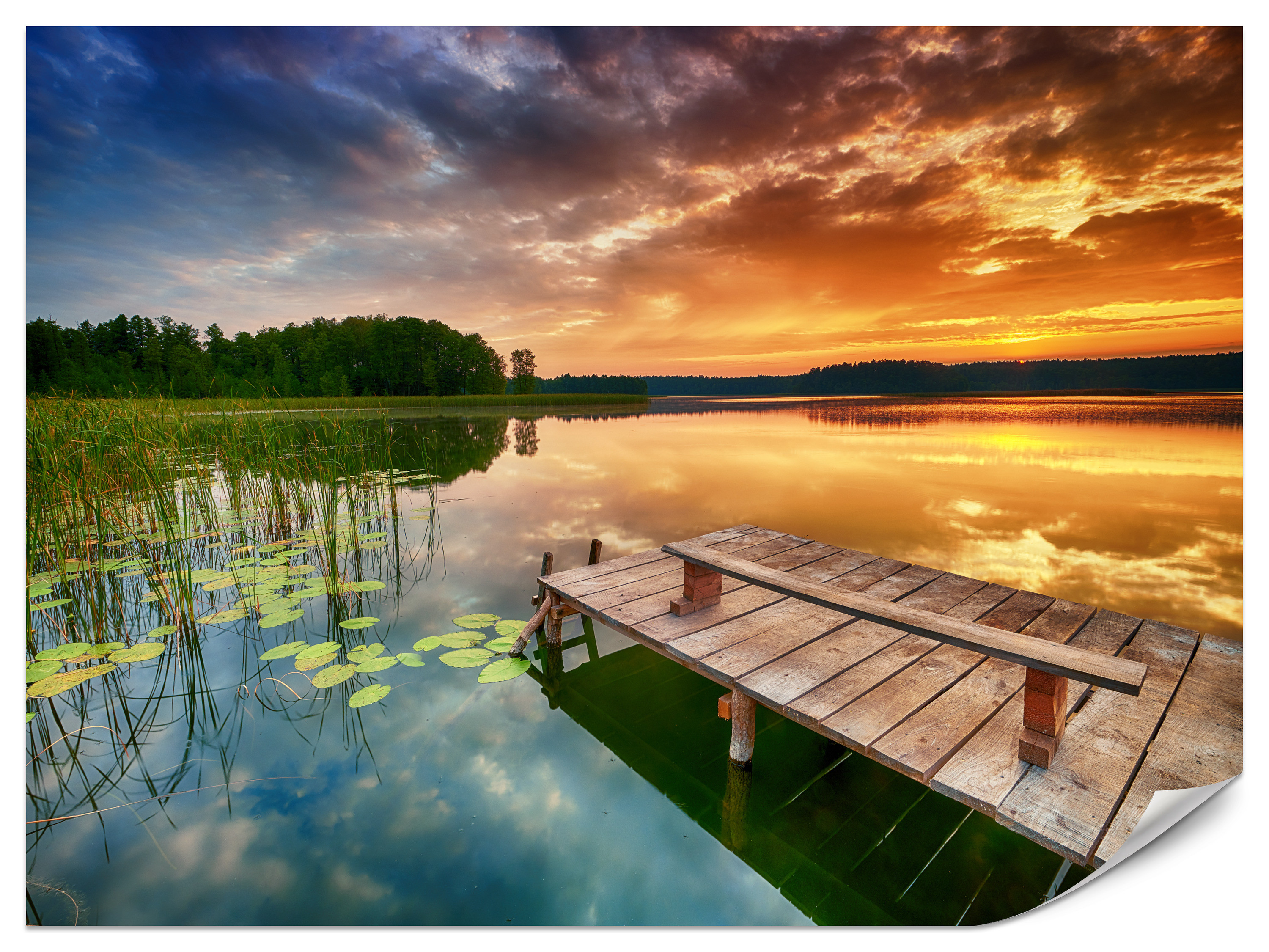 Fototapeta Zachód słońca nad jeziorem 100x70cm