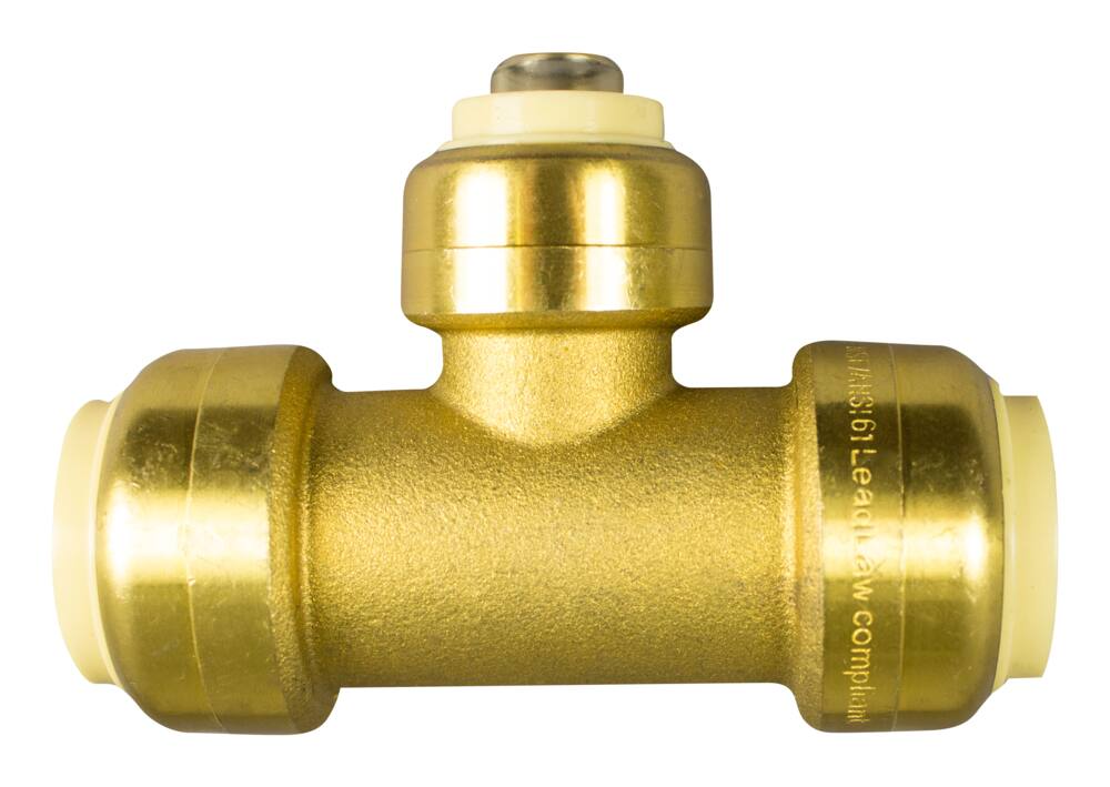 Waterline Push N' Connect Reducing Tee Connector, 3/4 x 3/4 x 1/2-in