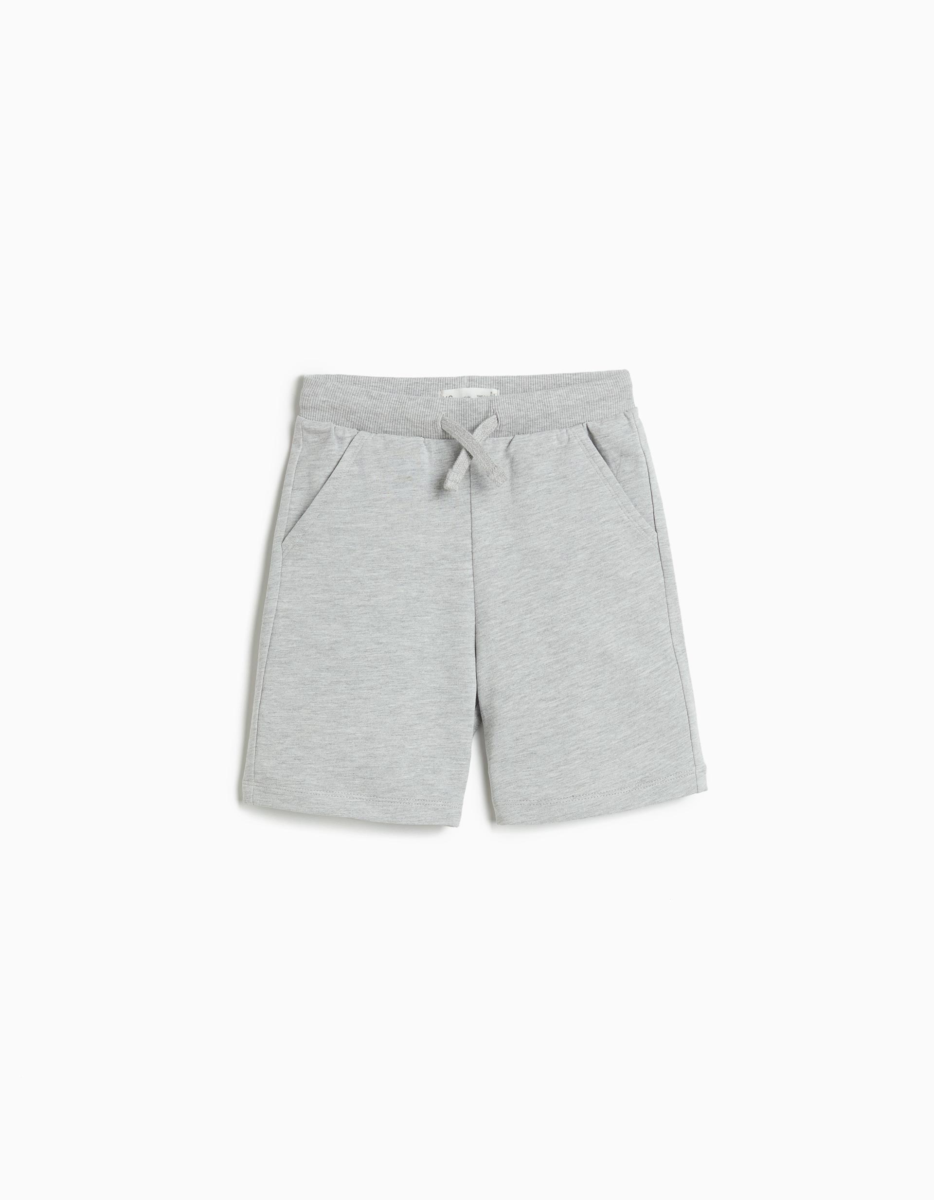 Calções Fleece, Menino, Cinzento Claro