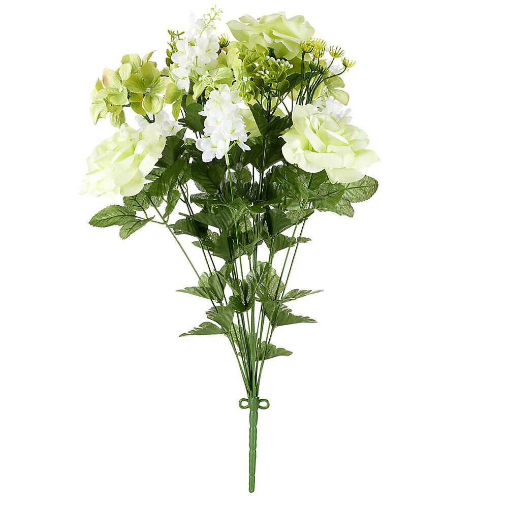 Fleur artificielle piquet rose/hortensia/pivoine blanc et rouge 18 têtes