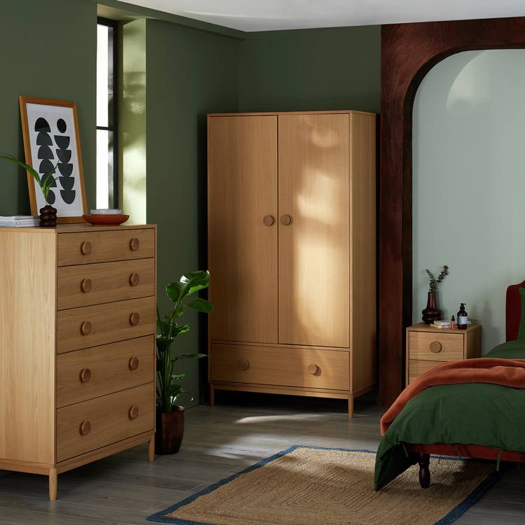 Habitat Cornelia 4 Piece 2 Door Wardrobe Set - Oak