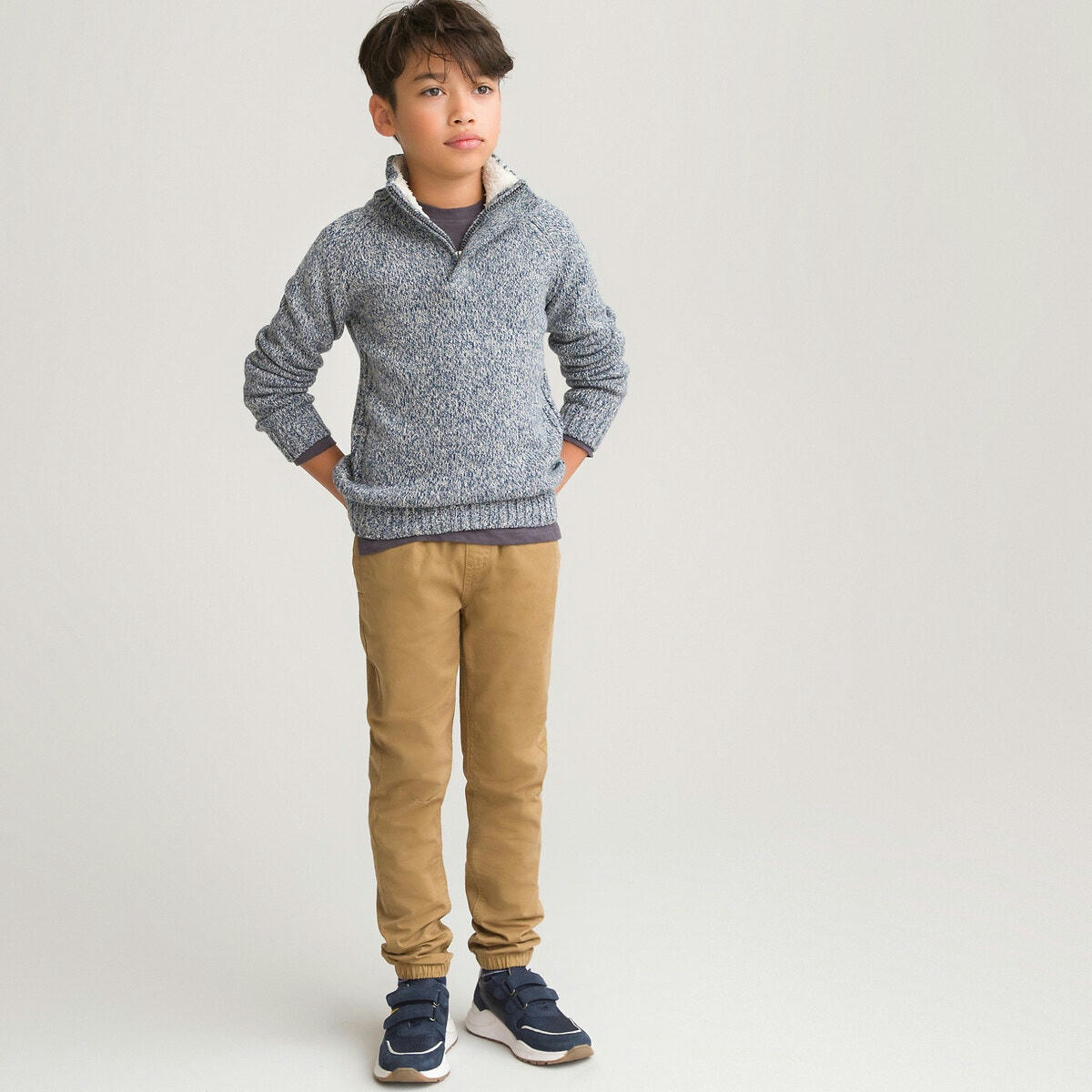 Pull col montant en grosse maille