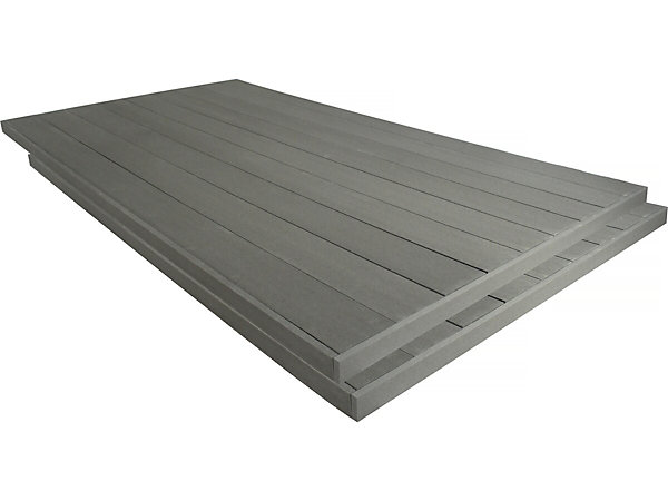 Lot de 3 lames de terrasse composite pleinesLong: 2,4m1m2 Gris foncé