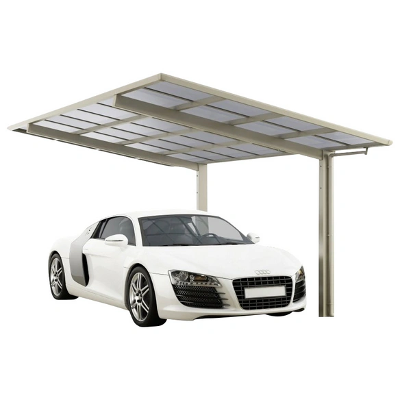 Einzelcarport »Linea«, Typ 80, Außenmaß BxT: 272,6 x 495,4 cm, edelstahlfarben