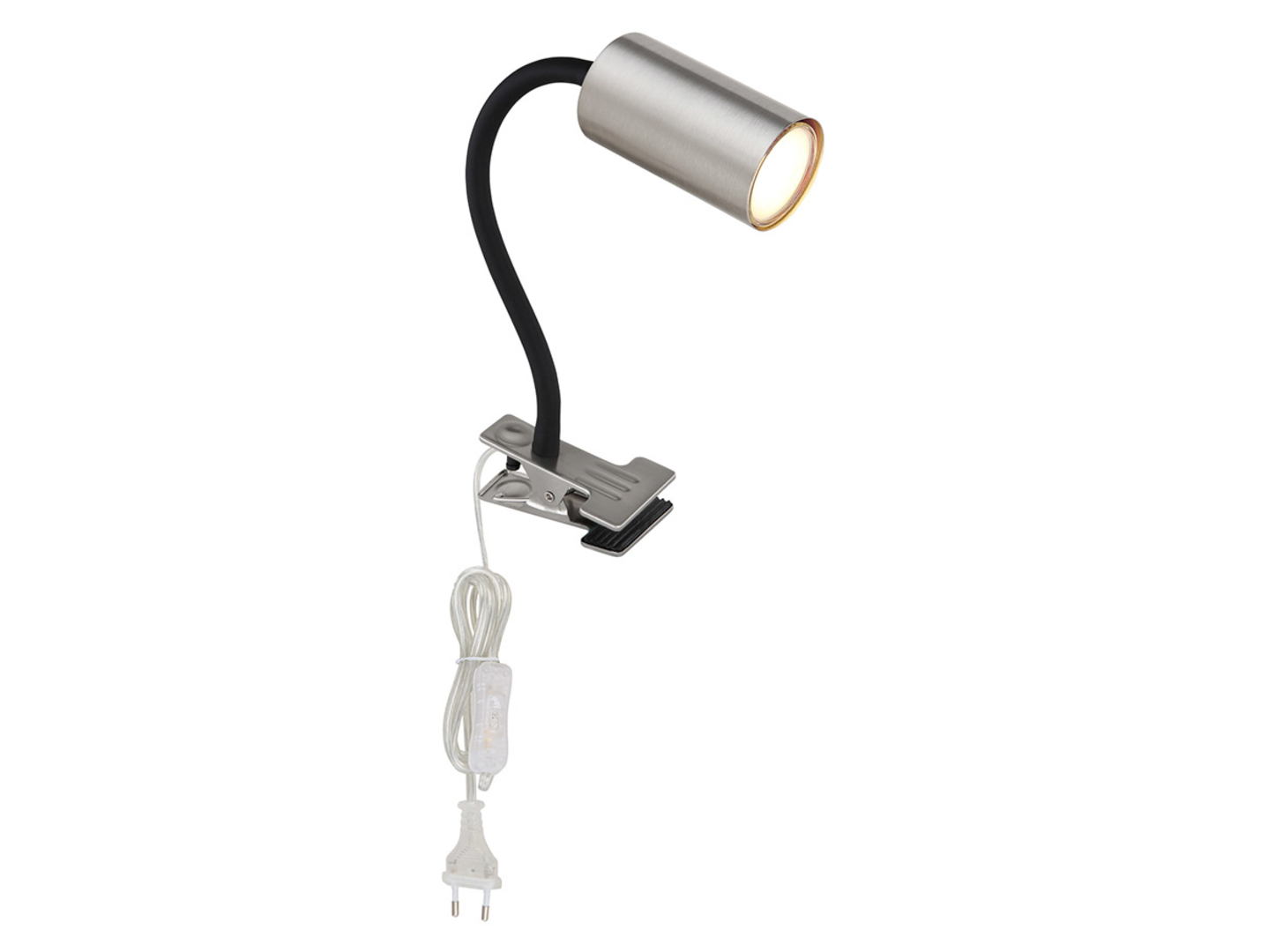 Lampa biurkowa klips Robby metalowa srebrna