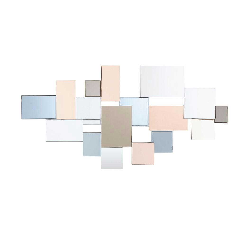 GRAPHIC - Miroir destructuré en verre fumé et cuivré 140x71