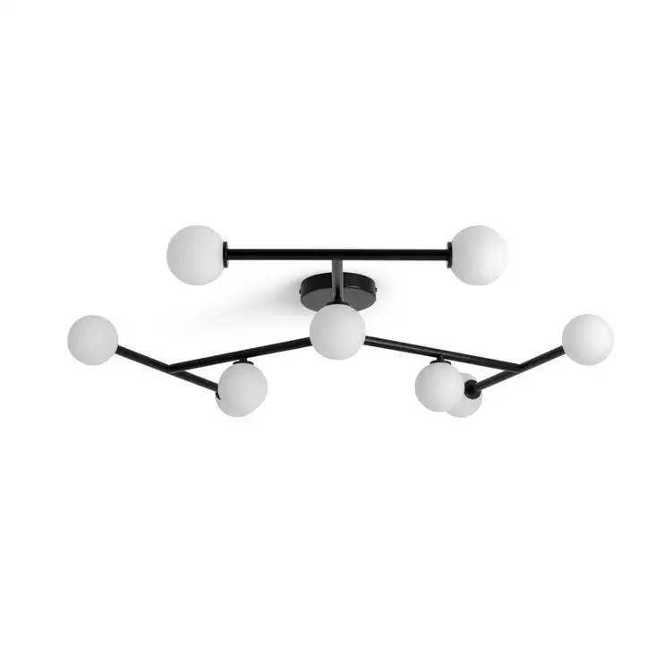 Habitat Alonso 9 Light Flush to Ceiling Light -Black & White