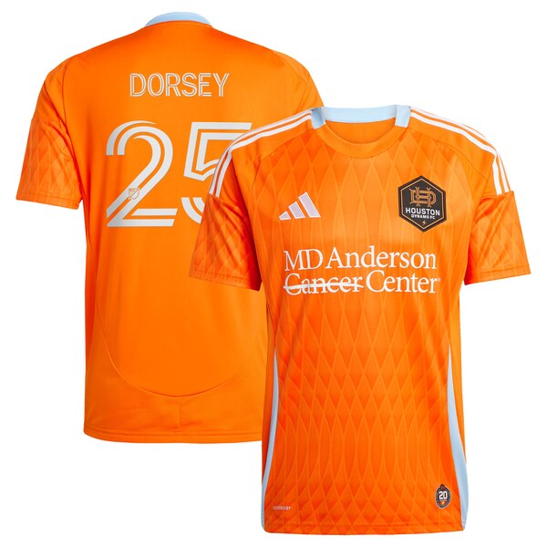 Griffin Dorsey Houston Dynamo FC adidas 2025 Season 20 Replica Player Jersey - Orange