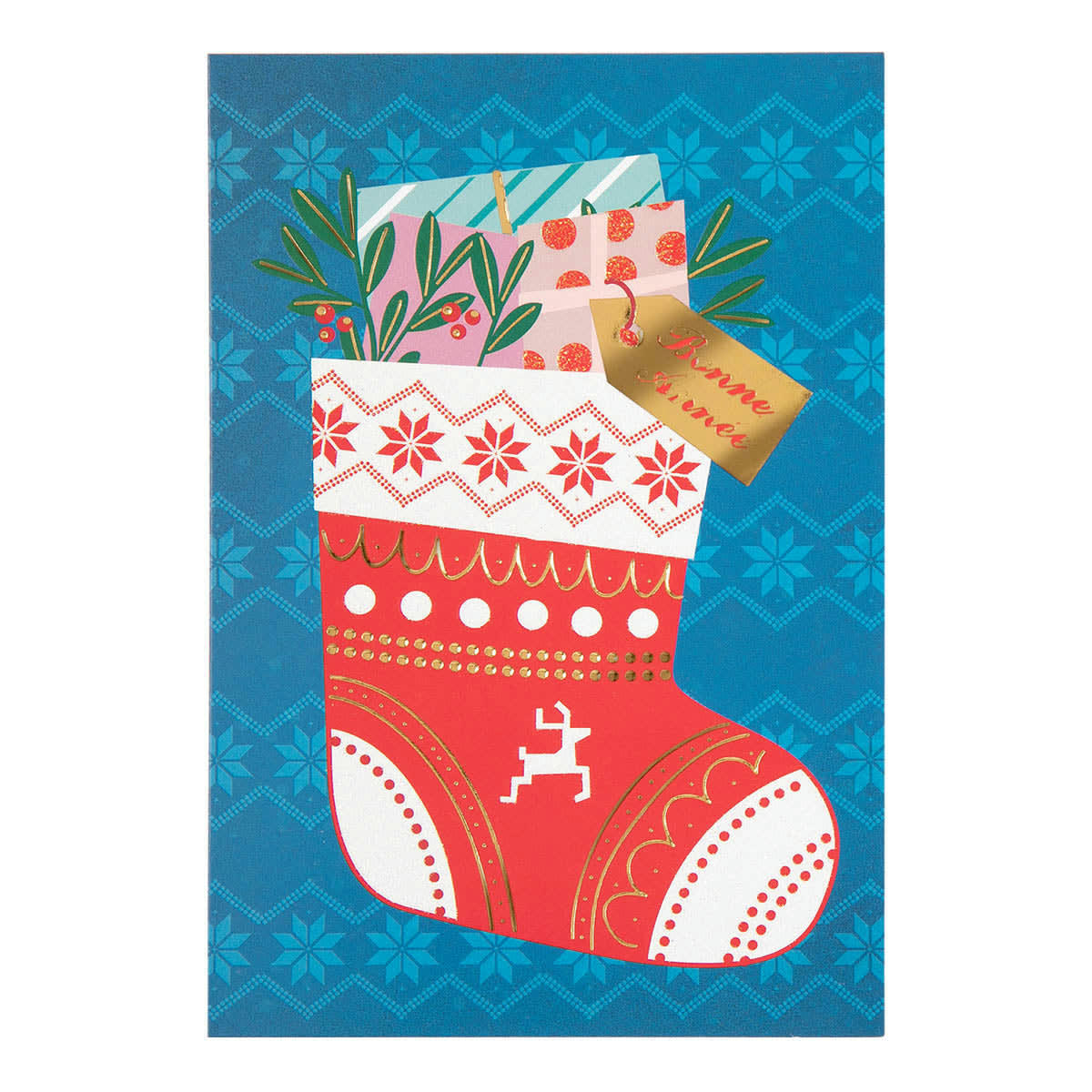 - Carte De Vœux Noël Chic Chaussette