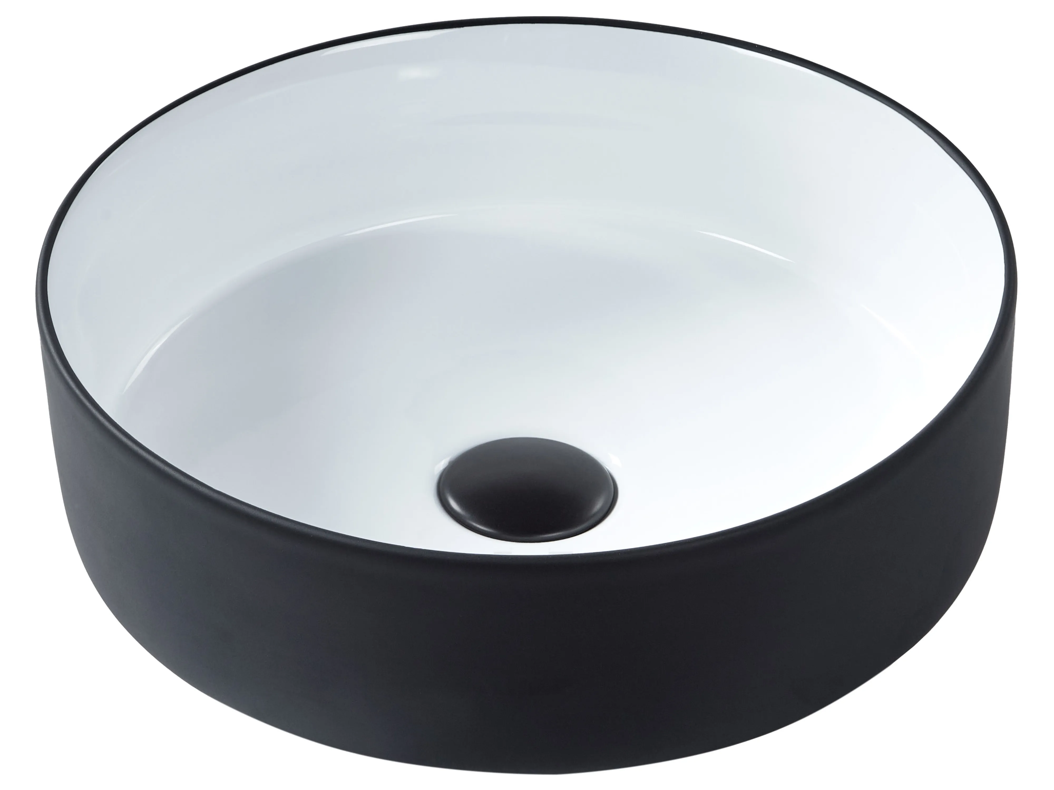 Countertop Basin CALIG ? 360 mm Ceramic Black/ White