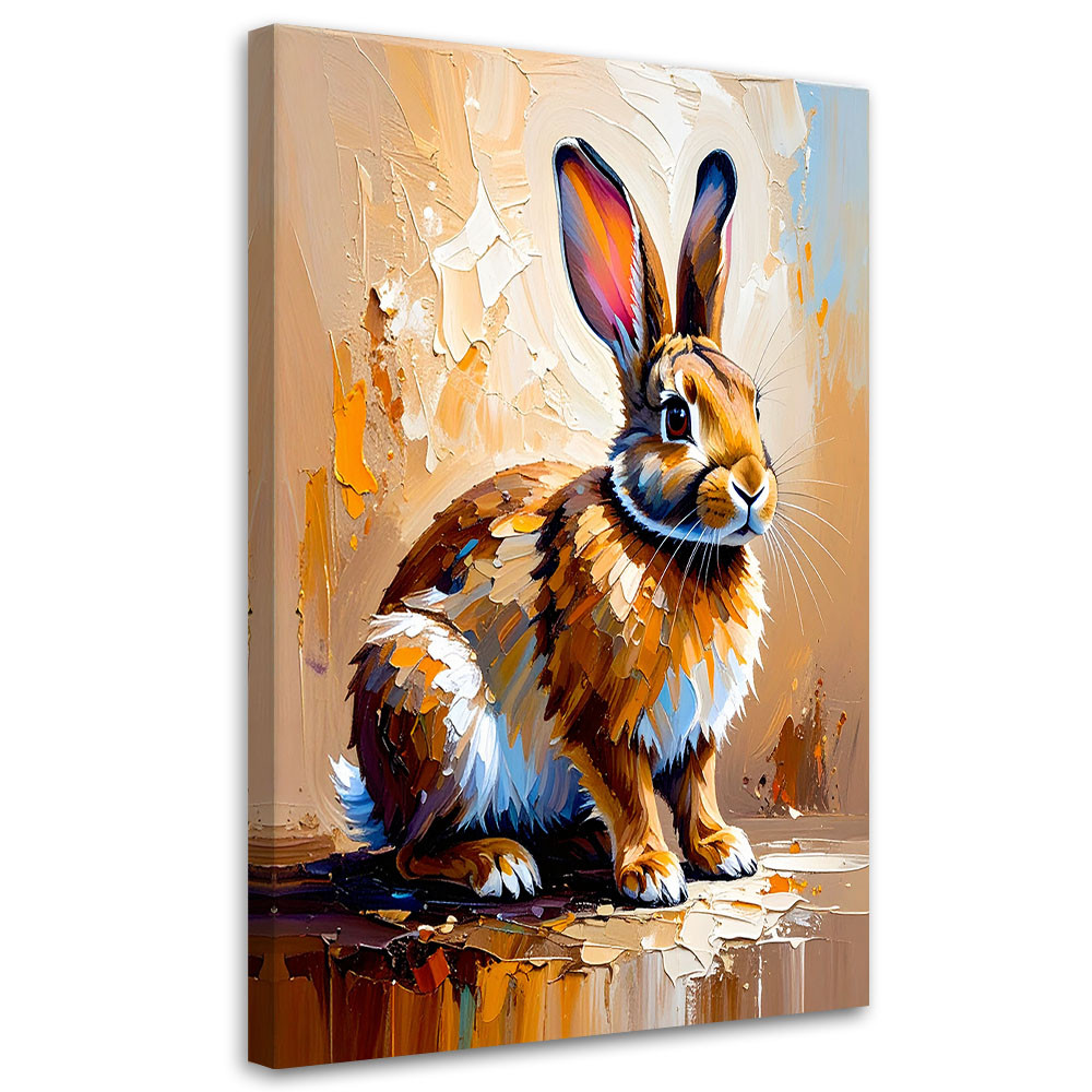 Feeby Obraz do salonu kuchni pokoju, Królik jak malowany 40x60