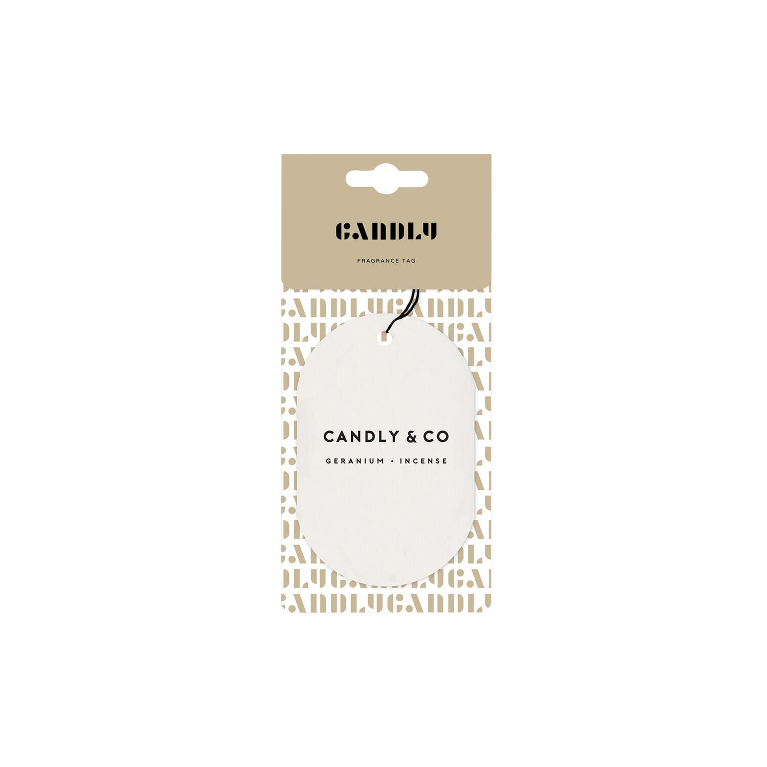 No. 1 Scented Car/Room Tag, Geranium/Incense