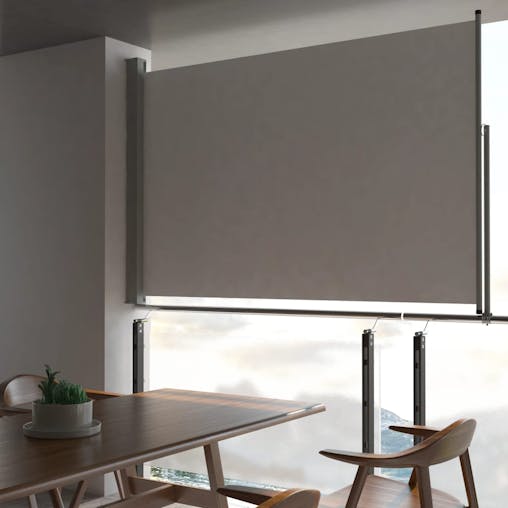 NNEVL Patio Retractable Side Awning 160 x 300 cm Grey